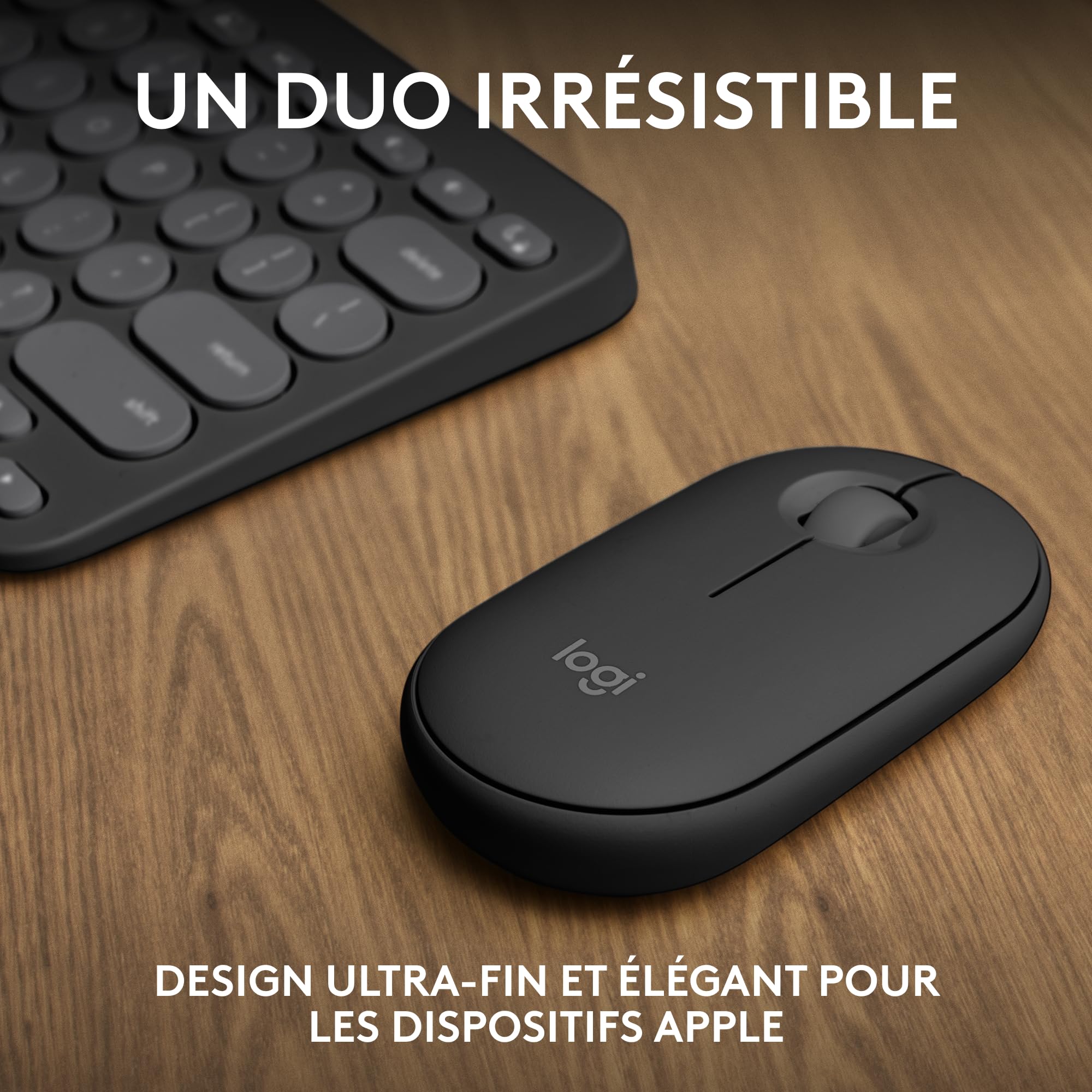 Logitech Pebble 2 Combo, Clavier et Souris sans Fil, discrets et Portables, Personnalisables, Logi Bolt, Bluetooth, Easy-Switch pour Windows, macOS, iPadOS, Chrome - Clavier Français AZERTY, Graphite