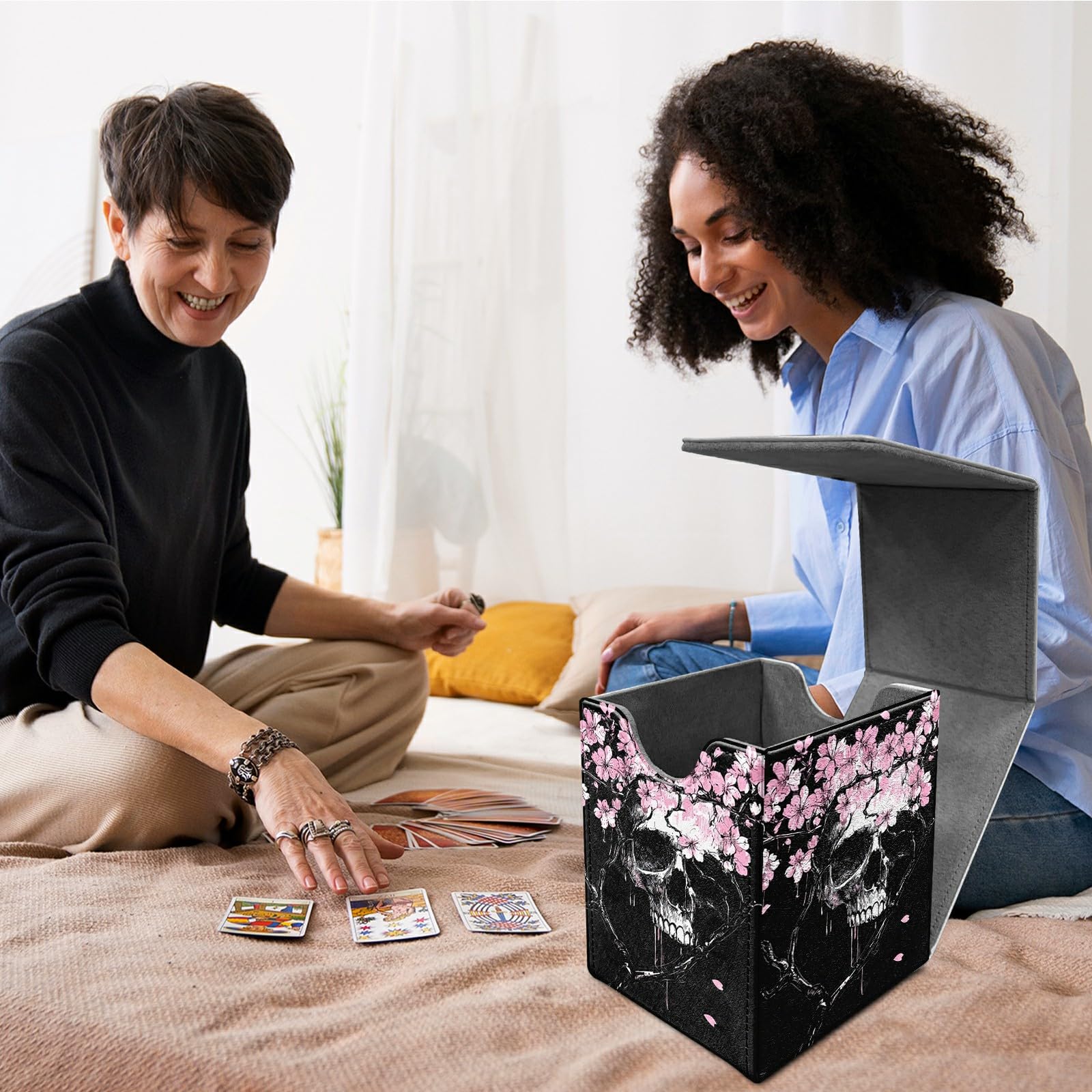 Amazon.com: BFDHGQZC Cherry Blossom Flowers Skulls Card Deck Box