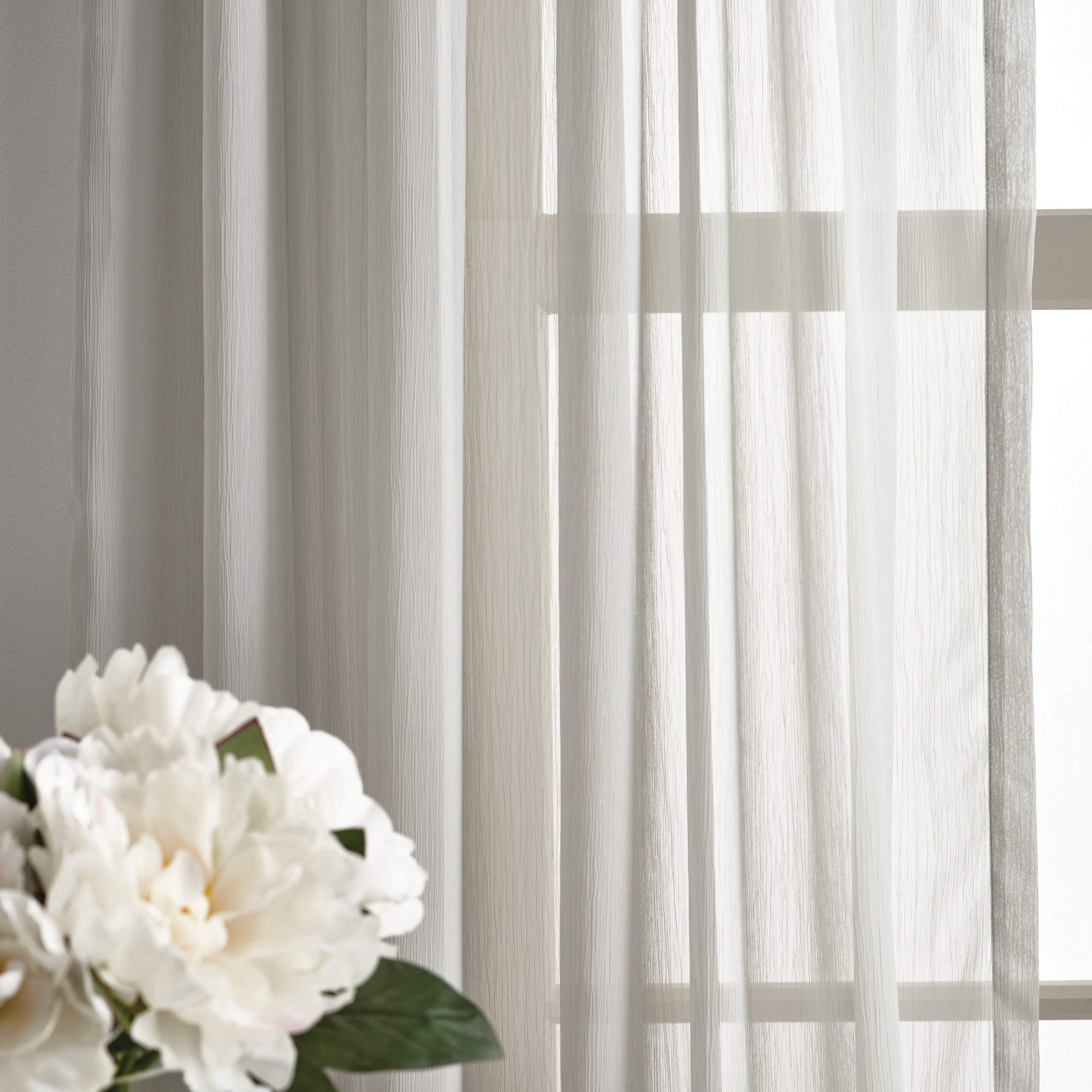 Martha Stewart Georgia - Coppia di tende a pannello per finestra, 213 cm, colore: Avorio