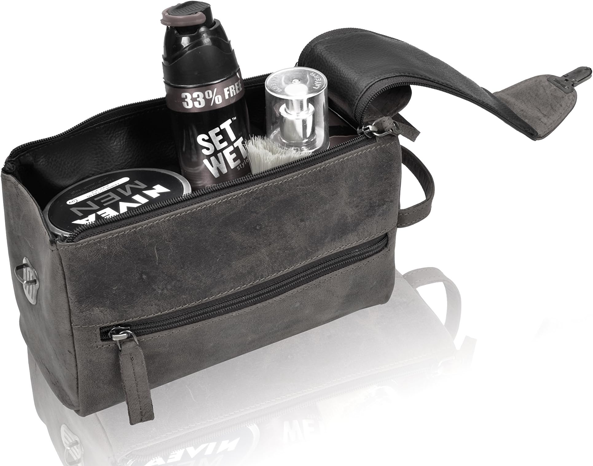 TONYS BAGS Rustic Vintage Style Pen Pencil Case Leather Pouch for Students Professionals and Artists Gift