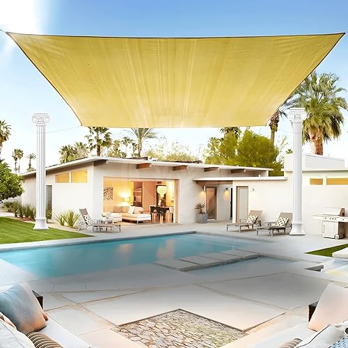 Toldo para sombra, toldo con bloqueo UV para patio, al aire libre, césped, jardín y patio trasero (arena, 10 x 16.5 pies)