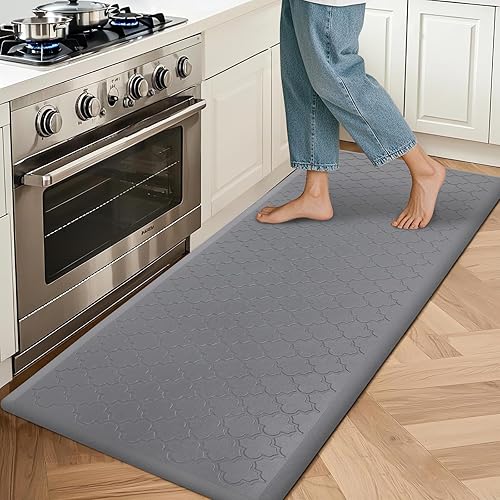 HEBE Tapete de cocina de gran tamaño, acolchado, antifatiga, cómodo, de 20 x 60 pulgadas, impermeable, antideslizante, tapete de cocina, alfombra de