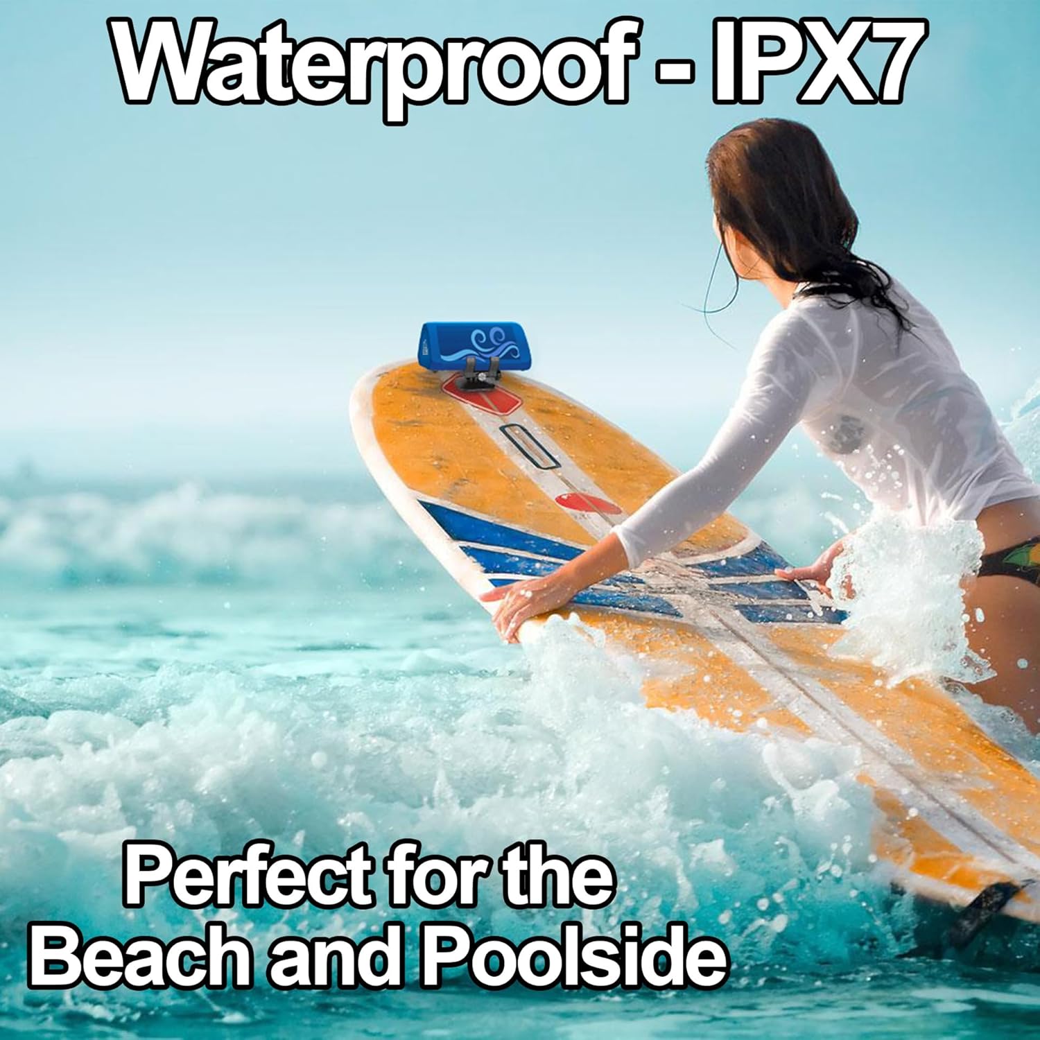 OontZ Angle 3 Ultra - Portable Bluetooth Speaker, 14 Watts, Bigger Bass, Hi-Quality Sound, 100 Ft Wireless Range, IPX7 Waterproof, Outdoor, Great Gift (SUP Edition, Blue)