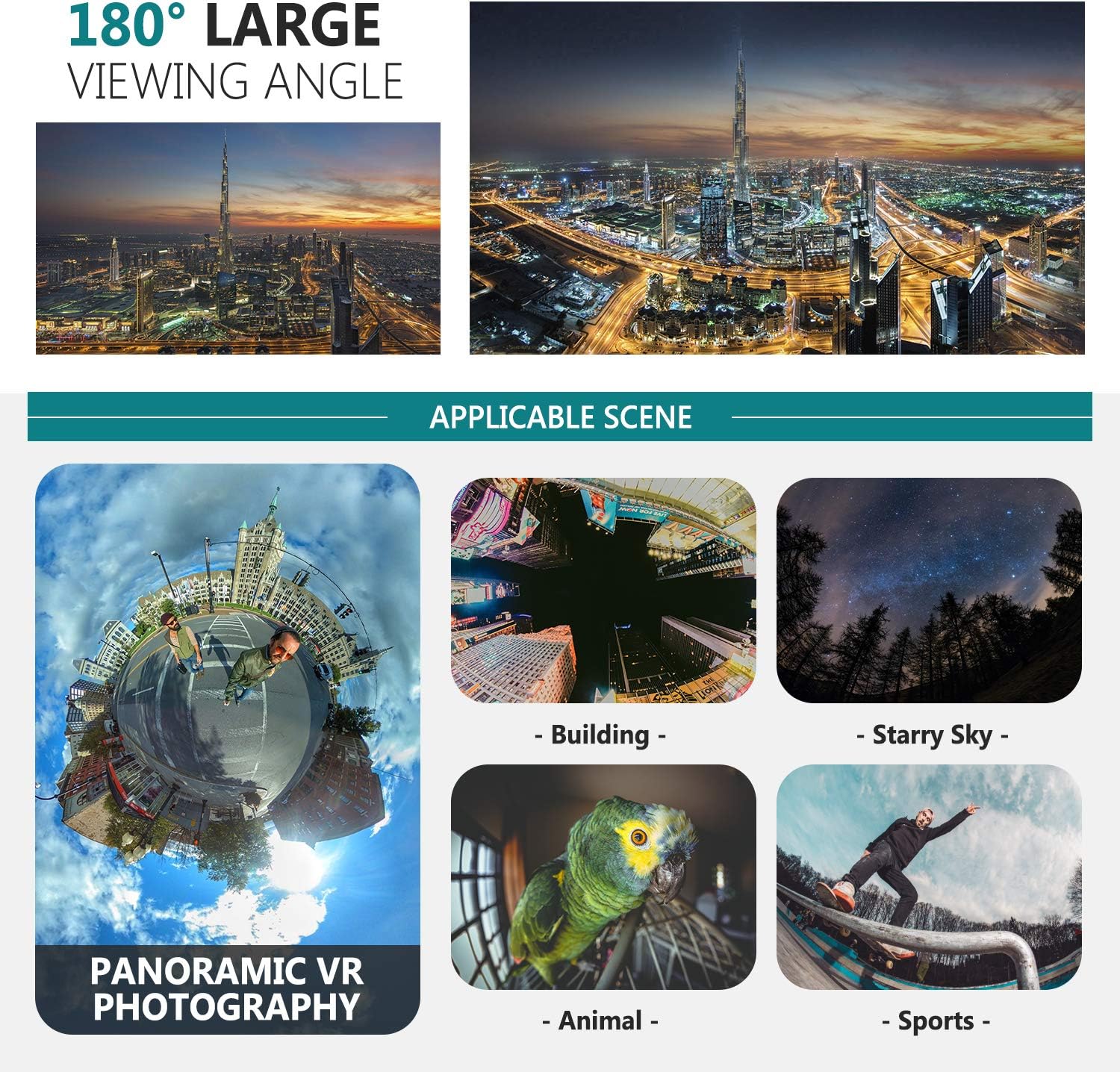 Flash Deals - 60% OFF Neewer 8mm F/3.5 Ultra Wide Angle Manual Focus Rectangle Fisheye Lens for APS-C DSLR Nikon D500 D3200 D3300 D3400 D5200 D5300 D5500 D5600 D7100 D7200 D7500 DSLR Cameras