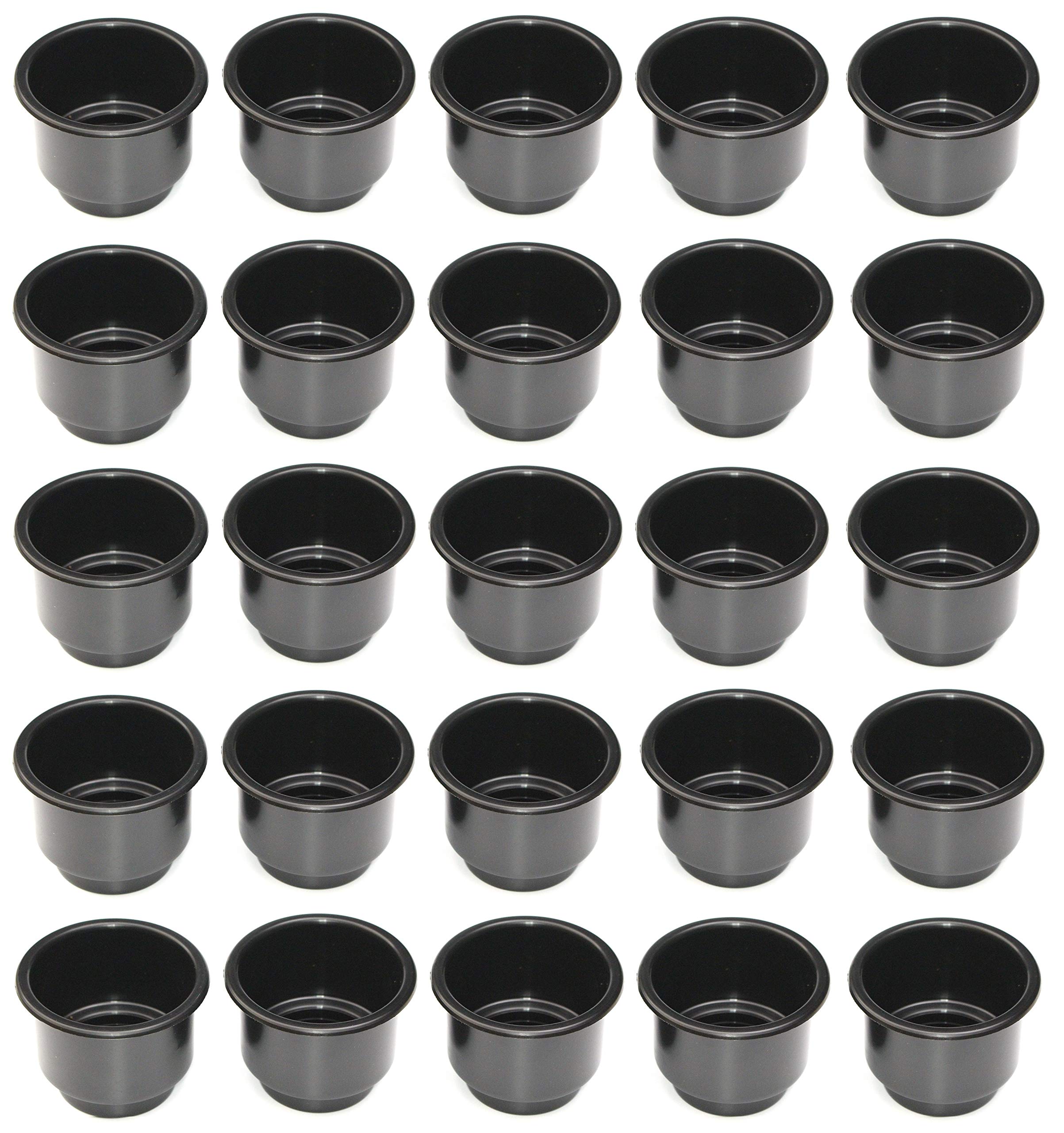 3 5/8 Black Jumbo Cup Boat RV Car Truck Poker Pool Table Sofa Inserts Large Size - 100 Pack (100)