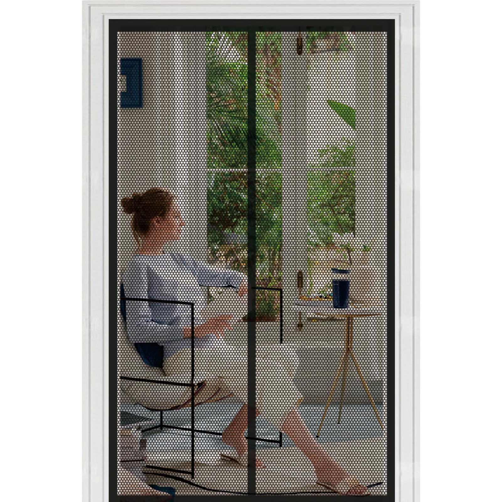 Liuyanyan Black Insect Protection Door 81 X 262 Cm With Powerful Magnets Automatically Closes And Magic Tape, Install Without, Keep Bugs Out, Screen Doors With Magnets For Patio Door,