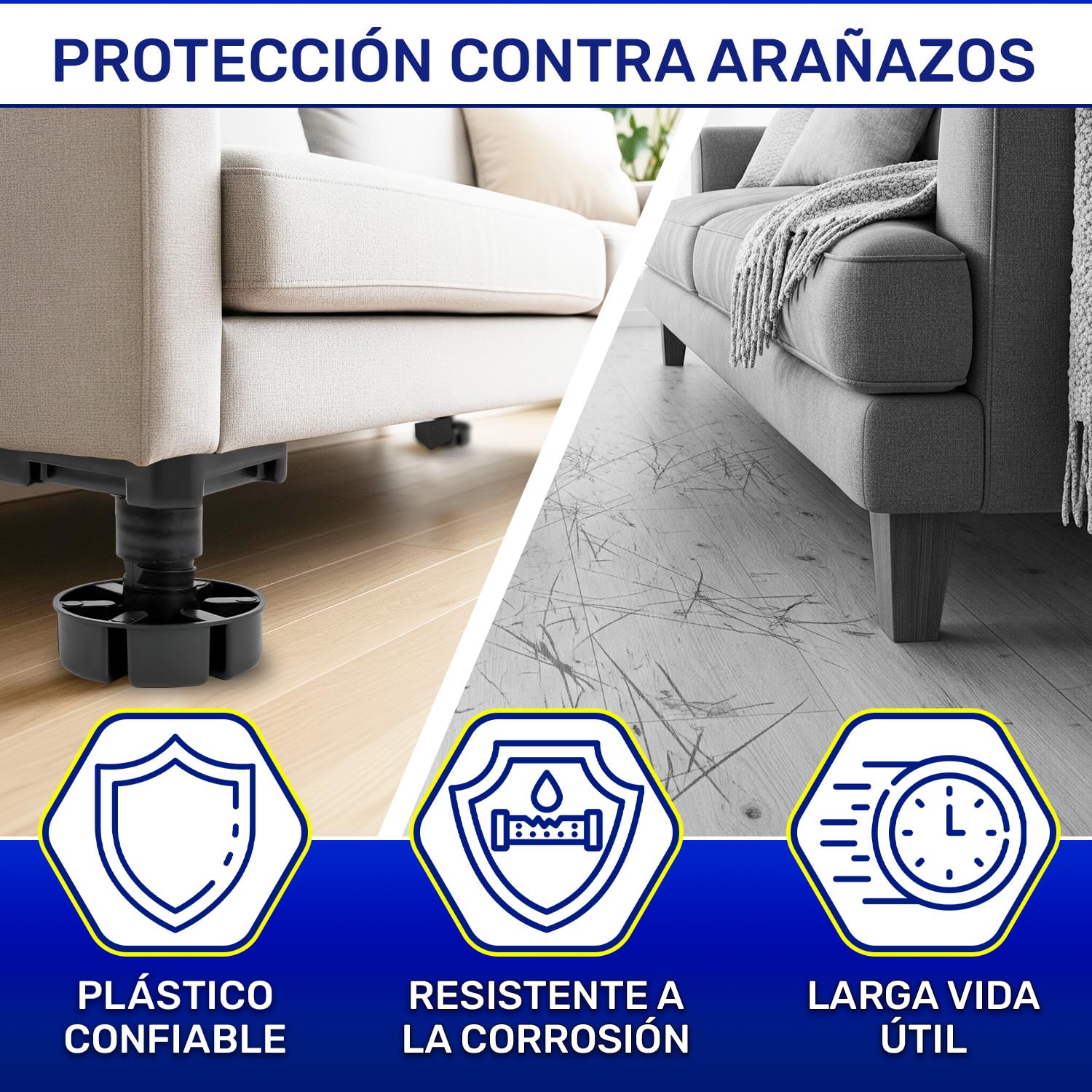 40x Patas para Muebles Regulables 85-125 mm Plataforma Montaje 92x80 mm