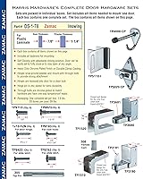 Vista 2 de Harris Hardware DS-1-78 - Herrajes para puerta de entrada de Zamac fundido a presión, 7/8 pulgadas para puerta de 1-1/4 pulgadas Pilaster