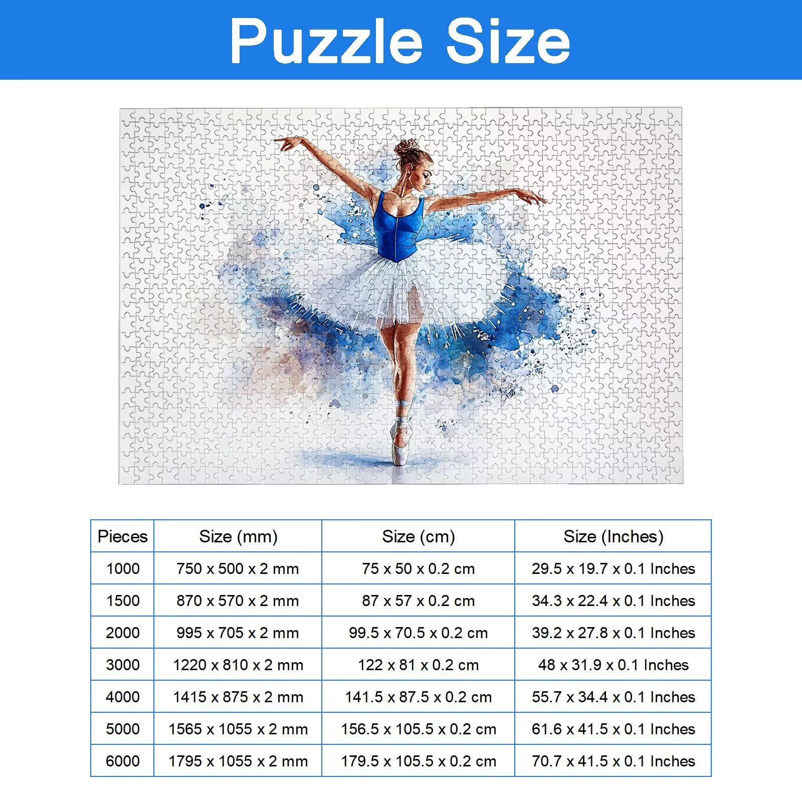 Puzzle 3000 Pezzi Ballerino, Puzzle Retrò 3000 Pezzi Arte per Adulti e Bambini, Misura: 122x81 cm, Puzzles Legno per Adulti con Squisita Scatola di Imballaggio, Idea Regalo Donna, Regalo Uomo, -9011