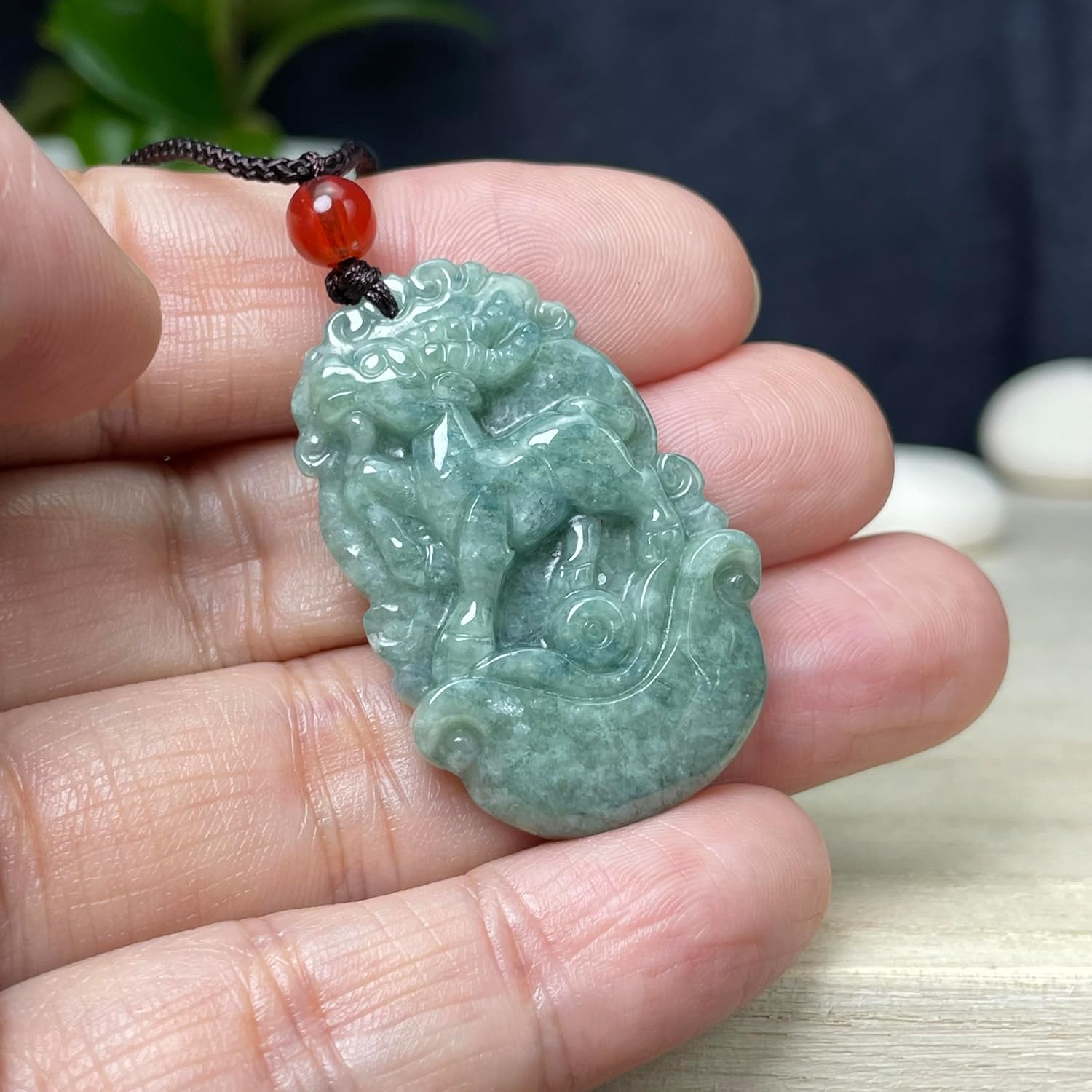 Natural Jade Necklace, Real Jade Chinese Zodiac Lucky Charm, Personalized Engraved Constellation Necklace Jewelry, Ideal Fengshui Handmade Gift for Lunar New Year for Women, Men