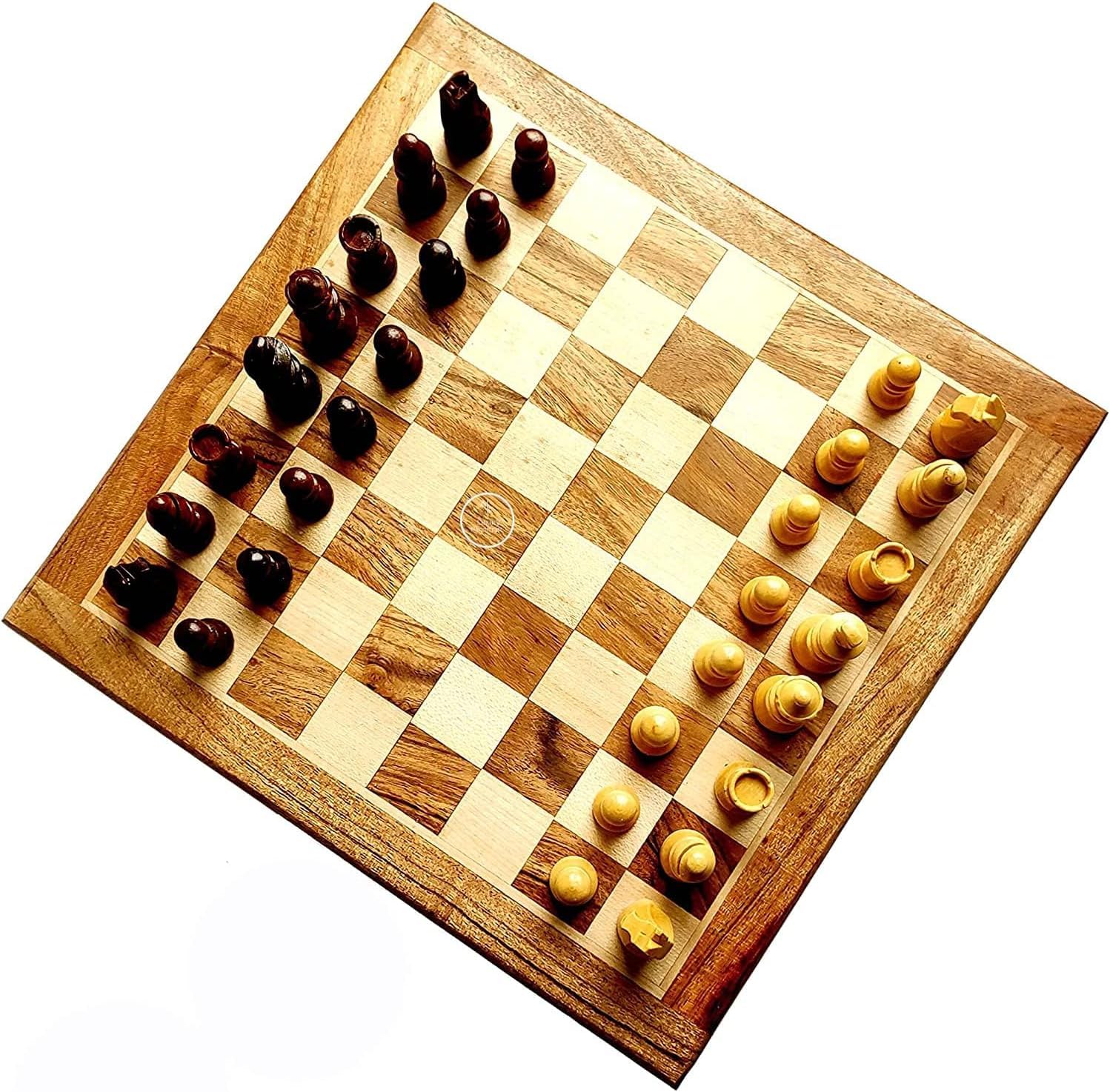 Tavolo magnetico di piccole dimensioni in legno di palissandro | Set di scacchi fatto a mano con tavolo da gioco pieghevole | Casa, ufficio, viaggi e regali | Qualità solida