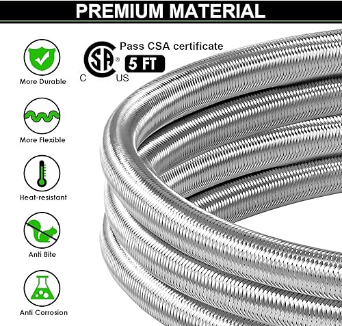 Miniatura 3 de MEFUN Manguera de propano de 5 pies con regulador para tanque de propano, regulador de propano ajustable de alta presión de 0-30PSI con manómetro -