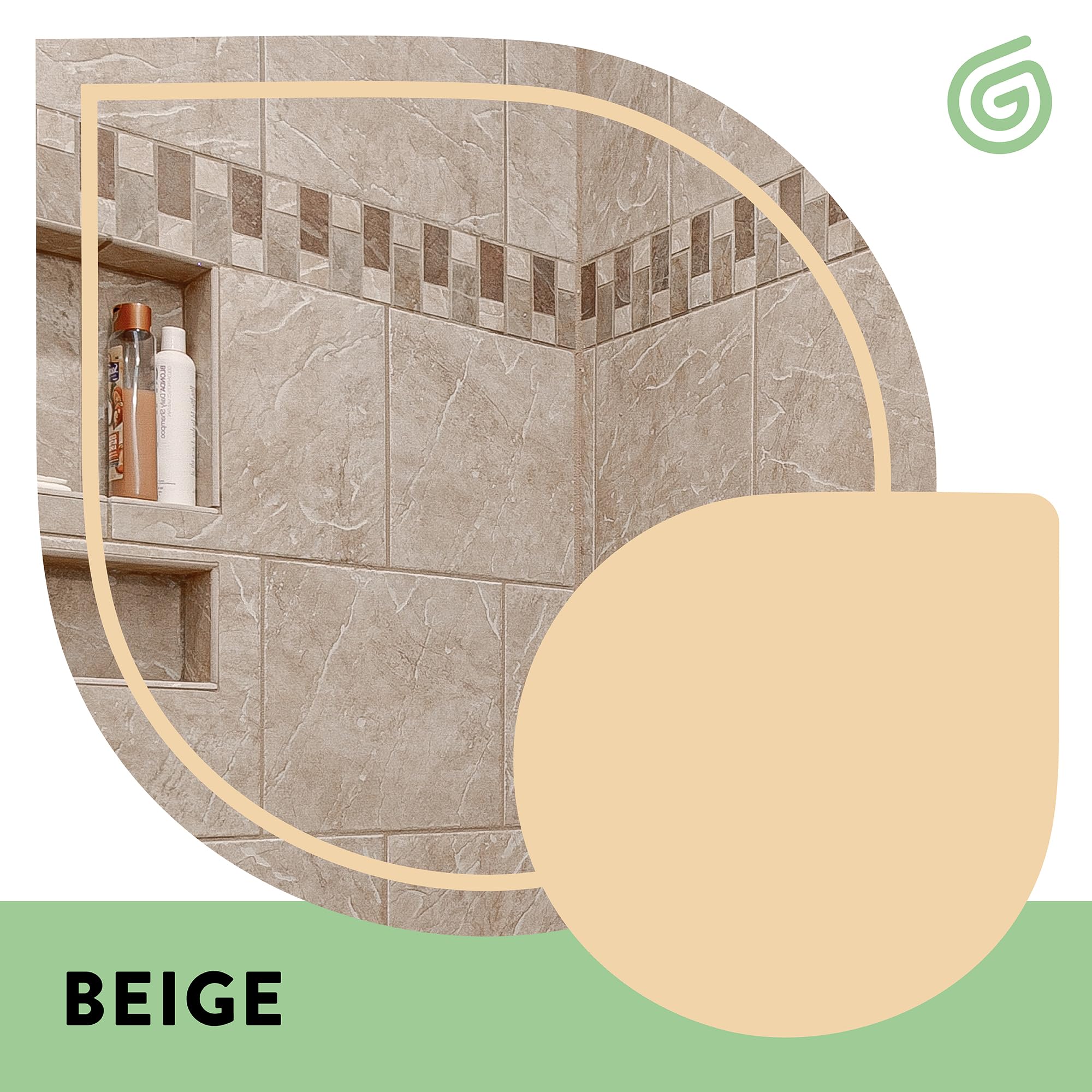 GLEAN Fugenfarbe & Versiegelung Beige | 340g | Erneuert & schützt Fliesenfugen | Mit Schaumstoffpinsel | Atmungsaktiv & fleckenresistent | Für Bad, Dusche & Küche