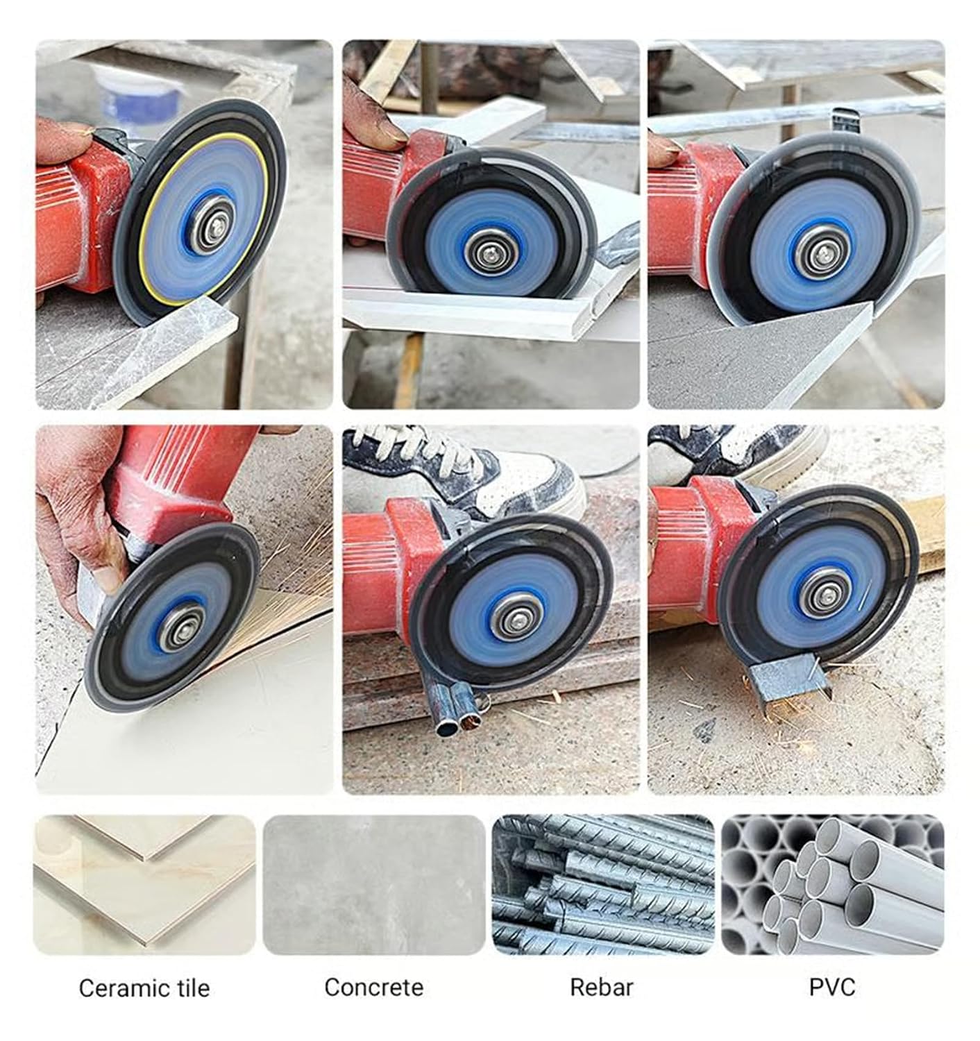 4.5" Multi-Material Diamond Blade - Zero Compromise, Max Durability, Diamond Saw Blades, Heavy Duty Angle Grinder Disc for Cutting Marble/Quartz/Stone/Tile/Metal/Plastic (3pcs)