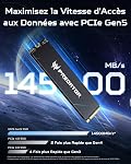 Acer Predator GM9 M.2 Gen5 SSD 1TB, jusqu'à 14500 MB/s, NVMe 2.0 PCIe 5.0 Interne Solid State Drive pour AI Charges de travail, Gaming & Création de contenu, compatible avec DirectStorage, Ordinateur portable et bureau PC
