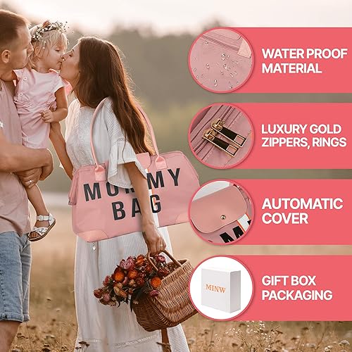 Miniatura 4 de Paquete de bolsas para mamá para hospital, elementos esenciales llamativos para el bebé para la maternidad, bolsa grande de sensación familiar y