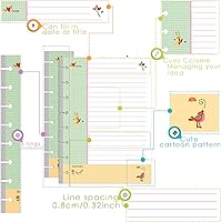 Vista 2 de Rancco Junior Cornell - Papel para cuaderno, 180 páginas, perforado para 8 anillas, insertos de papel de disco de media carta con pestañas