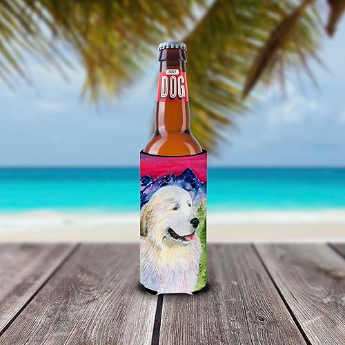 Miniatura 2 de Caroline's Treasures SS8473MUK Great Pyrenees Ultra Hugger para latas delgadas, funda enfriadora de latas, lavable a máquina, funda para bebidas,