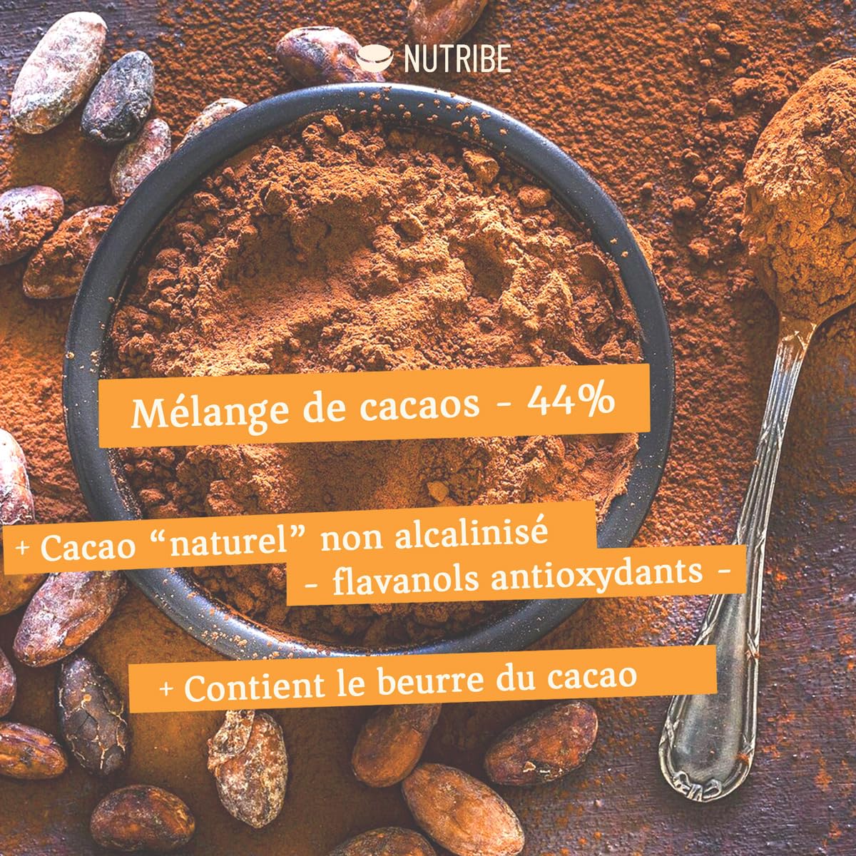 Cacao adaptogène au Cordyceps Bio | Collagène Marin | Formule énergie, antioxydants naturels, coupe-faim idéal pour le jeûne intermittent