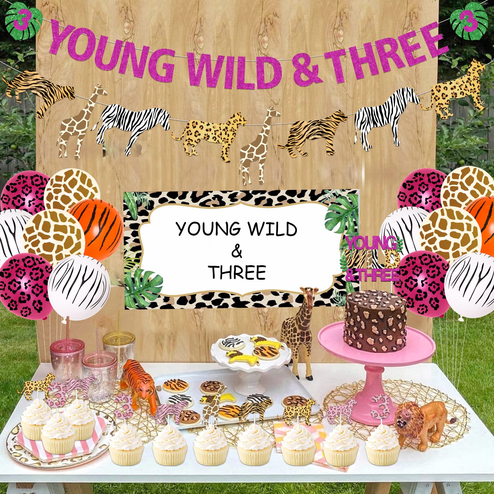 JUNGLE SAFARI ANIMAUX Anniversaire D'Enfant Fête Déco Jeune Fille Set