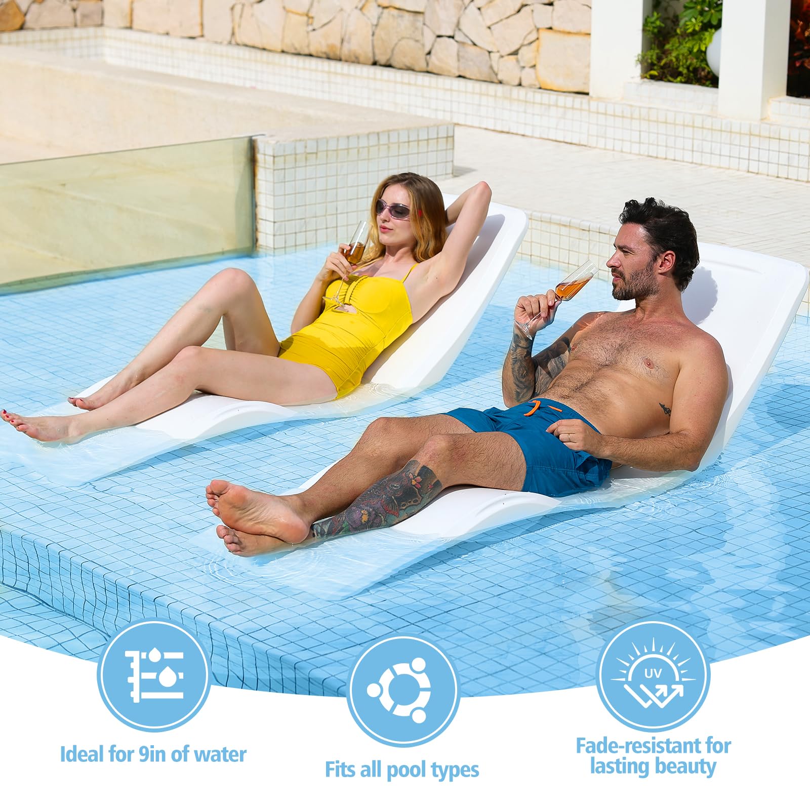 In Pool Lounge Chairs Pool Lounger For Sun Shelf Waterproof