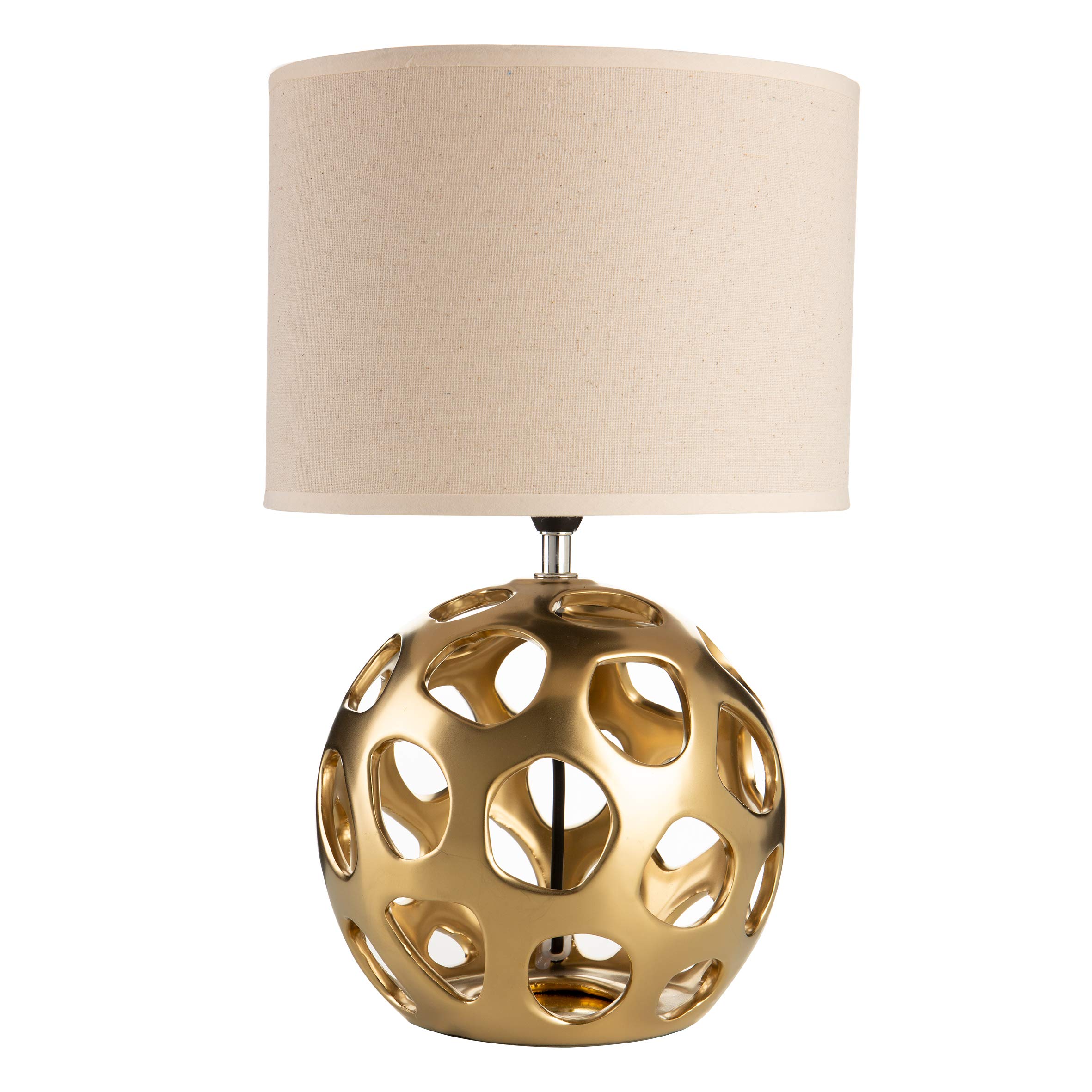 BARONI Lampada da Tavolo in Ceramica Colorata (Traforata Oro)