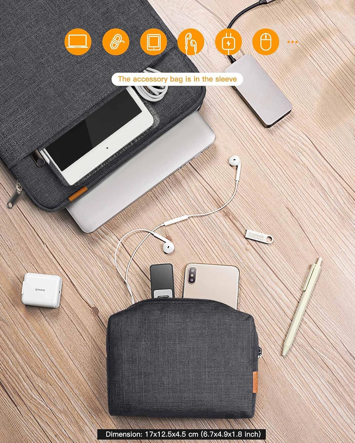 Inateck 360° Protezione Custodia Compatibile con 15,6 Pollici Laptops/Chromebooks/Notebooks Borsa per Laptop