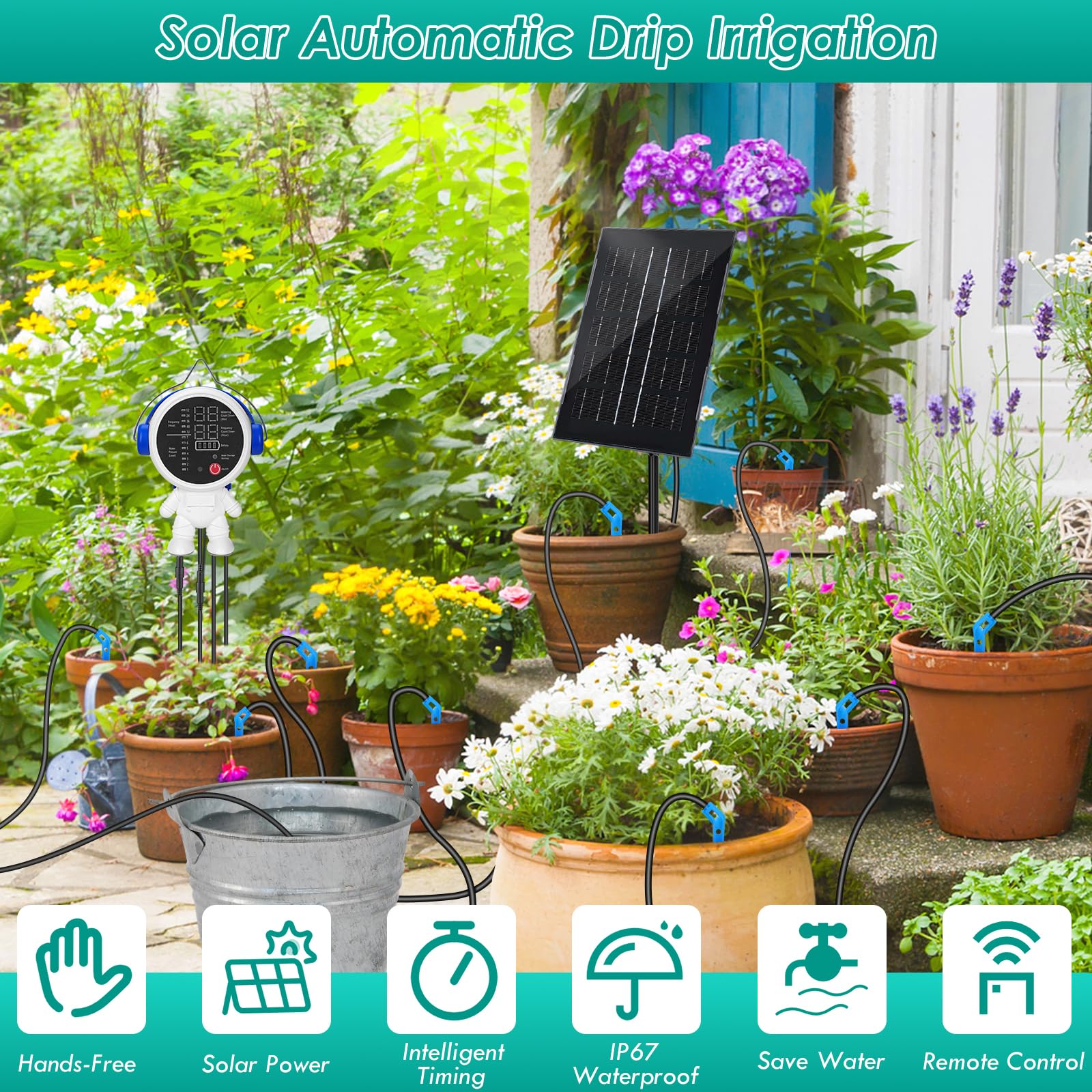 Solar Automatic Drip Irrigation System, Drip Irrigation Kit Garden ...