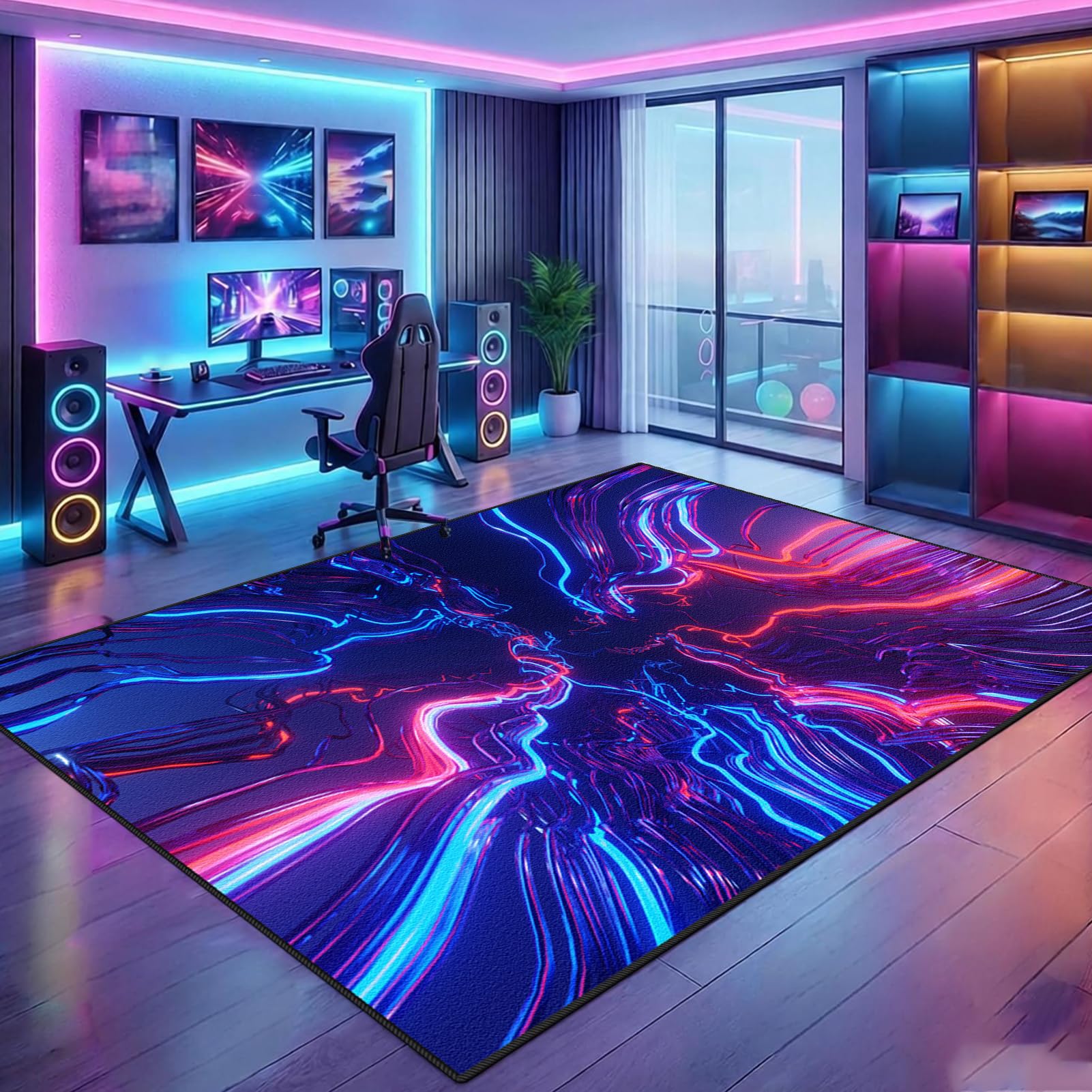 Tapis de jeu gaming 3D pour garçons 160 x 210 cm antidérapant