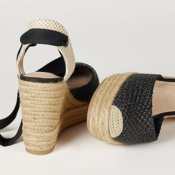 【関税送料込】ルブタン Sandale du Desert Ankle Tie Sandal The Drop Women's Zuki Wedge Espadrille, Black, 5 : Amazon.ca