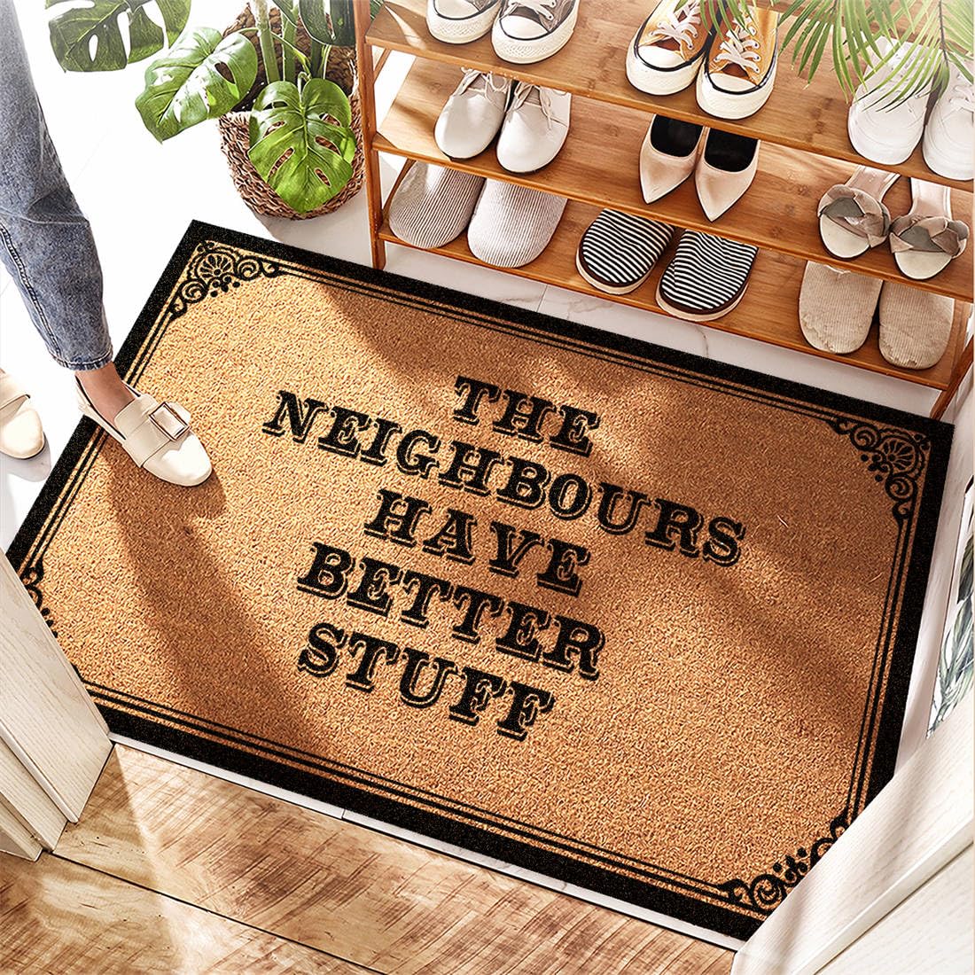 Tapis de bienvenue en coco lourd et amusant Octogone 50x80cm