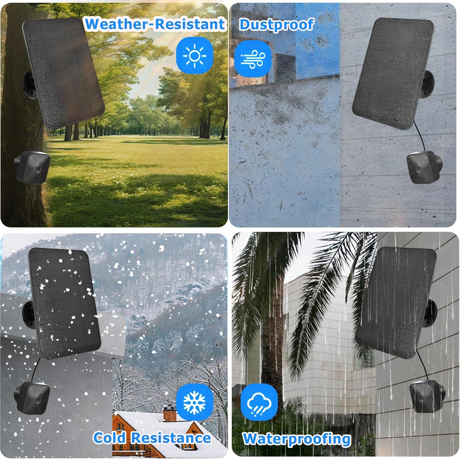 4W Solar Panel for Blink Camera, Solar Panel Compatible with Blink Outdoor 4 (4th Gen) Camera, Waterproof Solar Charger for Camera Outdoor (3rd Gen)/XT3,XT2/XT(Not Included) with 10Ft Cable, 2 Pack