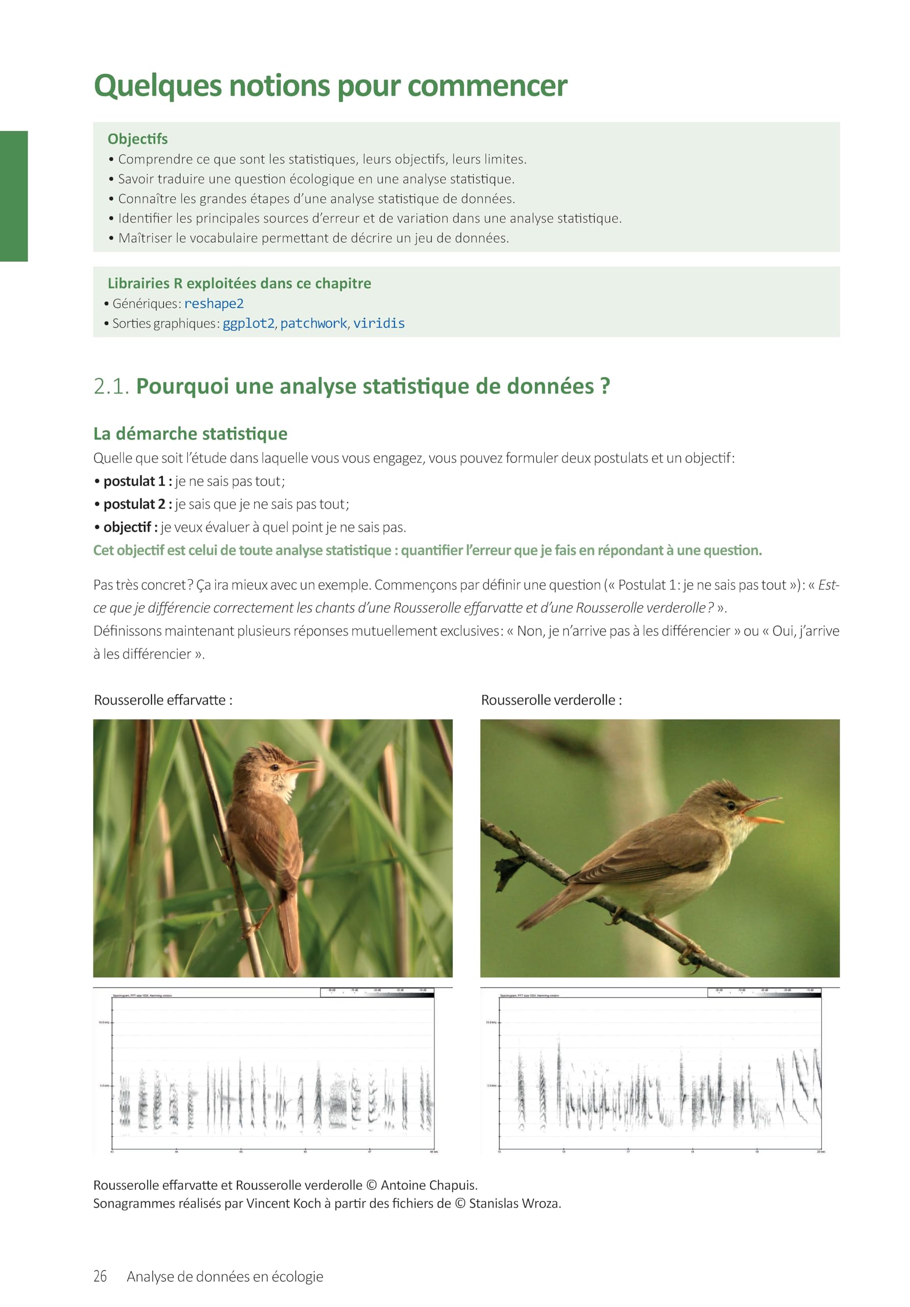Analyse de données en écologie: Initiation aux outils statistiques pour l'études naturalistes