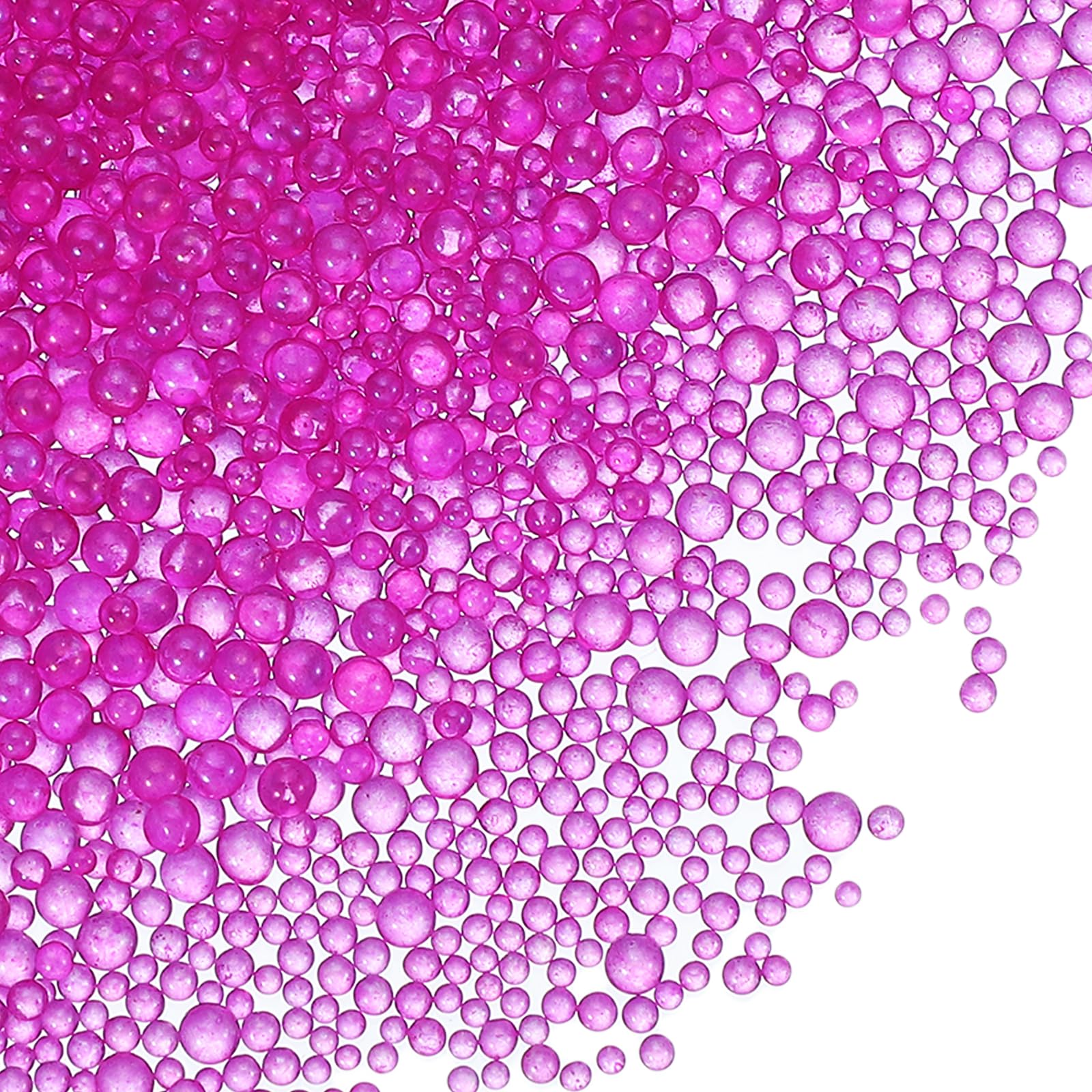YELARXI Glass Bubble Beads, Tiny Iridescent Beads No Hole Mini Glass Bubble - Fitting for (DIY Crafting - Nail Art - Jewelry Making) 1-3mm &100g & Rose Red
