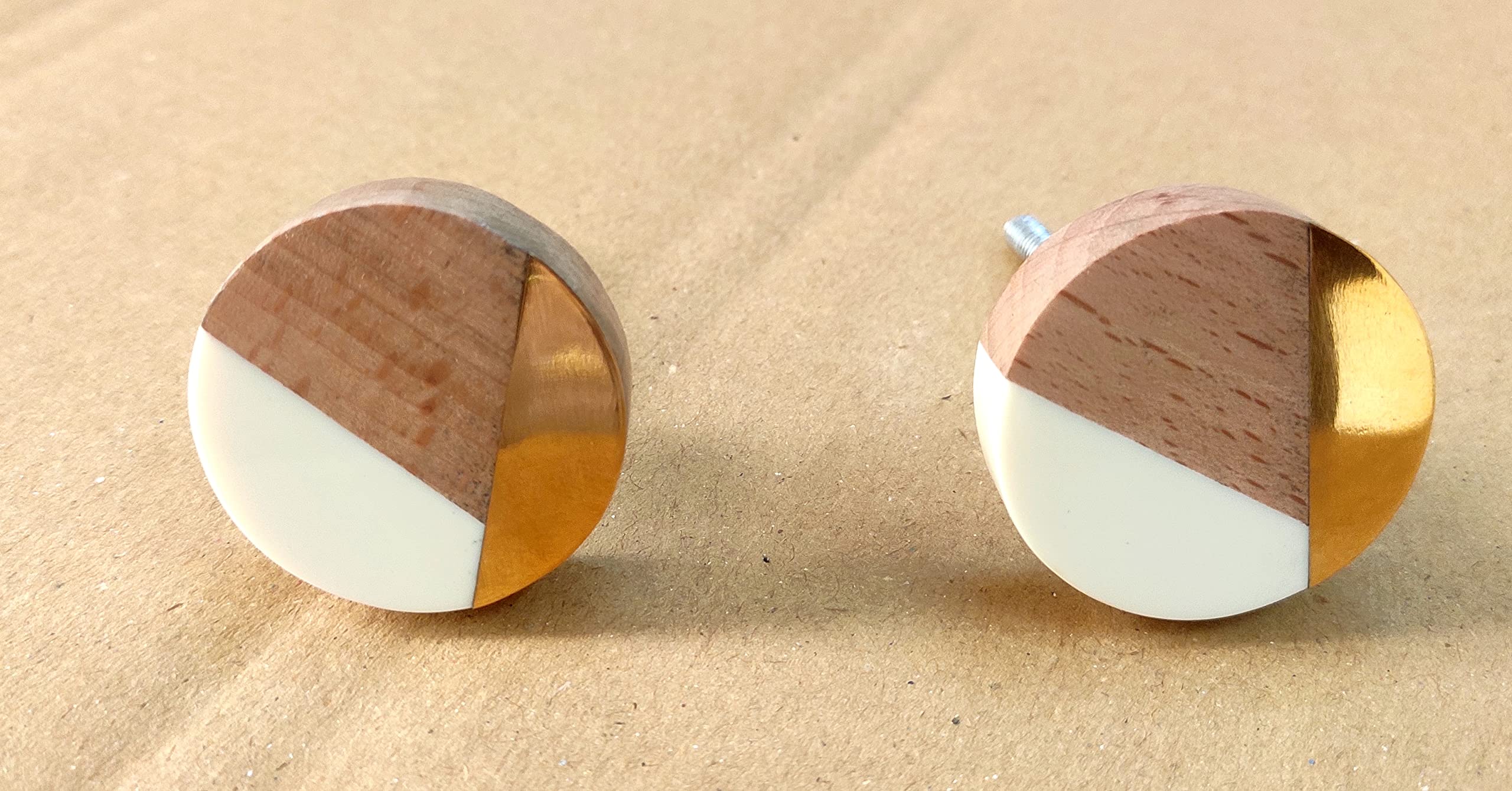 Artshai 6 Piece White Wooden knobs,Wood and Brass knob Handle for Drawer- 3.8 cm Handle pulls (Size:3.8x6cm) (6) (B0BH7KFQ84) Amazon Price History, Amazon Price Tracker
