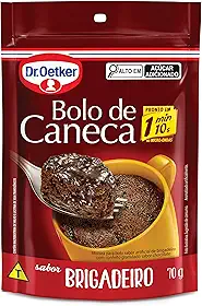 Dr. Oetker Bolo de Caneca Sabor Brigadeiro, Mistura Pronta para Massa, Rápido Preparo, Pronto em Apenas 1 Minuto e 10 Segundos, Snacks ou Lanches Doces, 70g