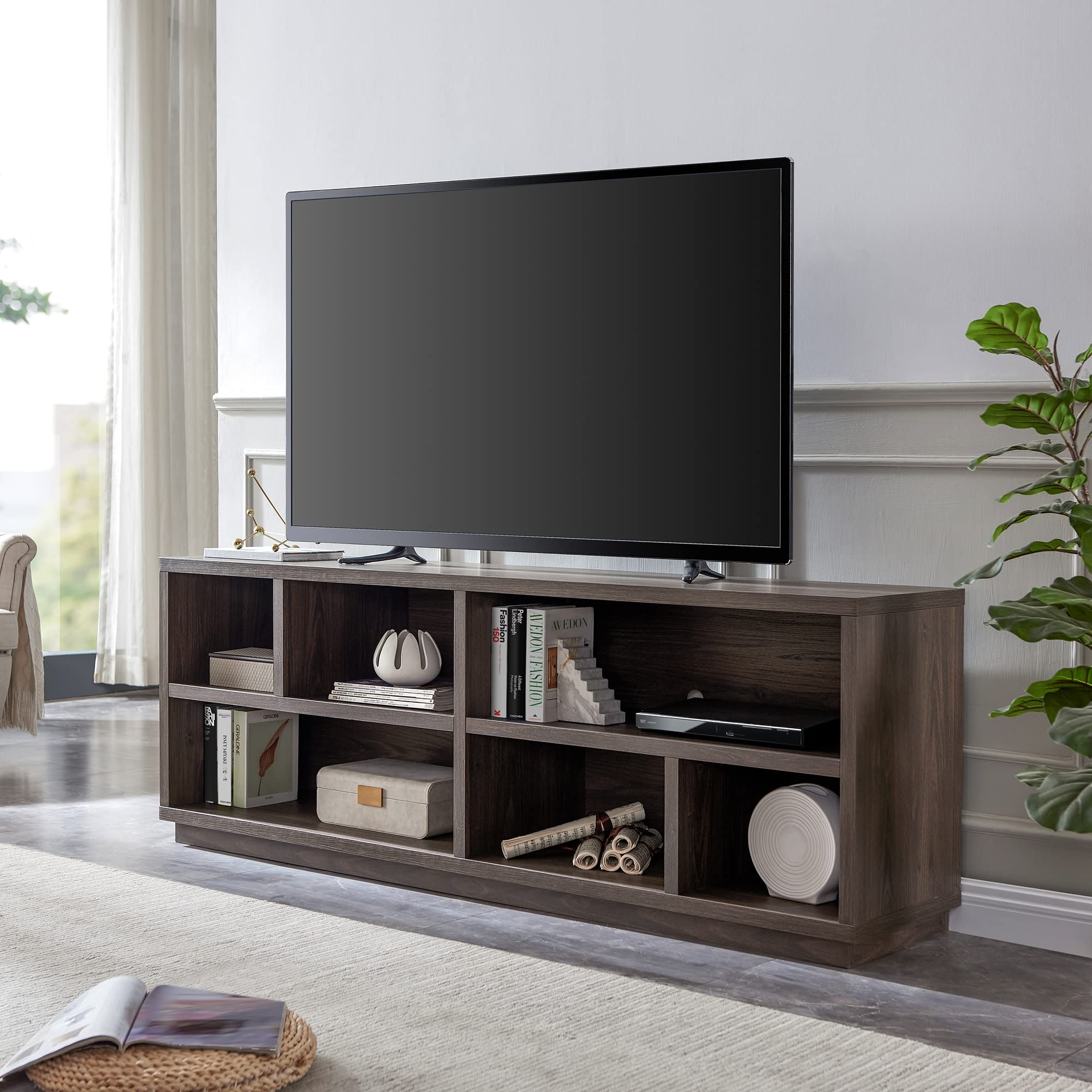 Bowman Rectangular TV Stand for TV's up to 75" in Alder Brown