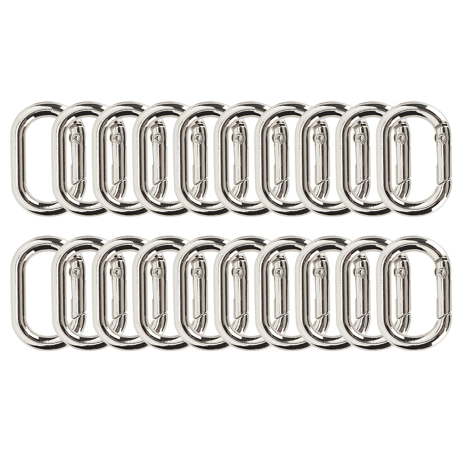 20 Pz Fibbia a Molla Ovale 23mm Moschettoni in Lega Clip per Borse Borse Portachiavi Cinturino Moschettone Ovale Clip a Scatto Fibbie a Molla Ovale ( Argento