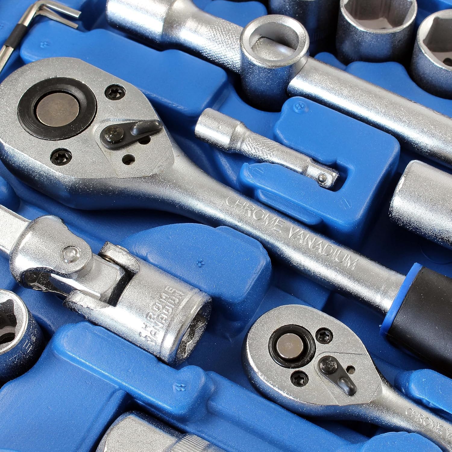 NLIGHTING Set Bussole Professionale 108 Pezzi con Cricchetto 1/4" e 1/2", Inserti Torx Allen Phillips, Bussole Corte e Lunghe, Valigetta Rigida Compatta, Kit Completo per Officina e Fai da Te