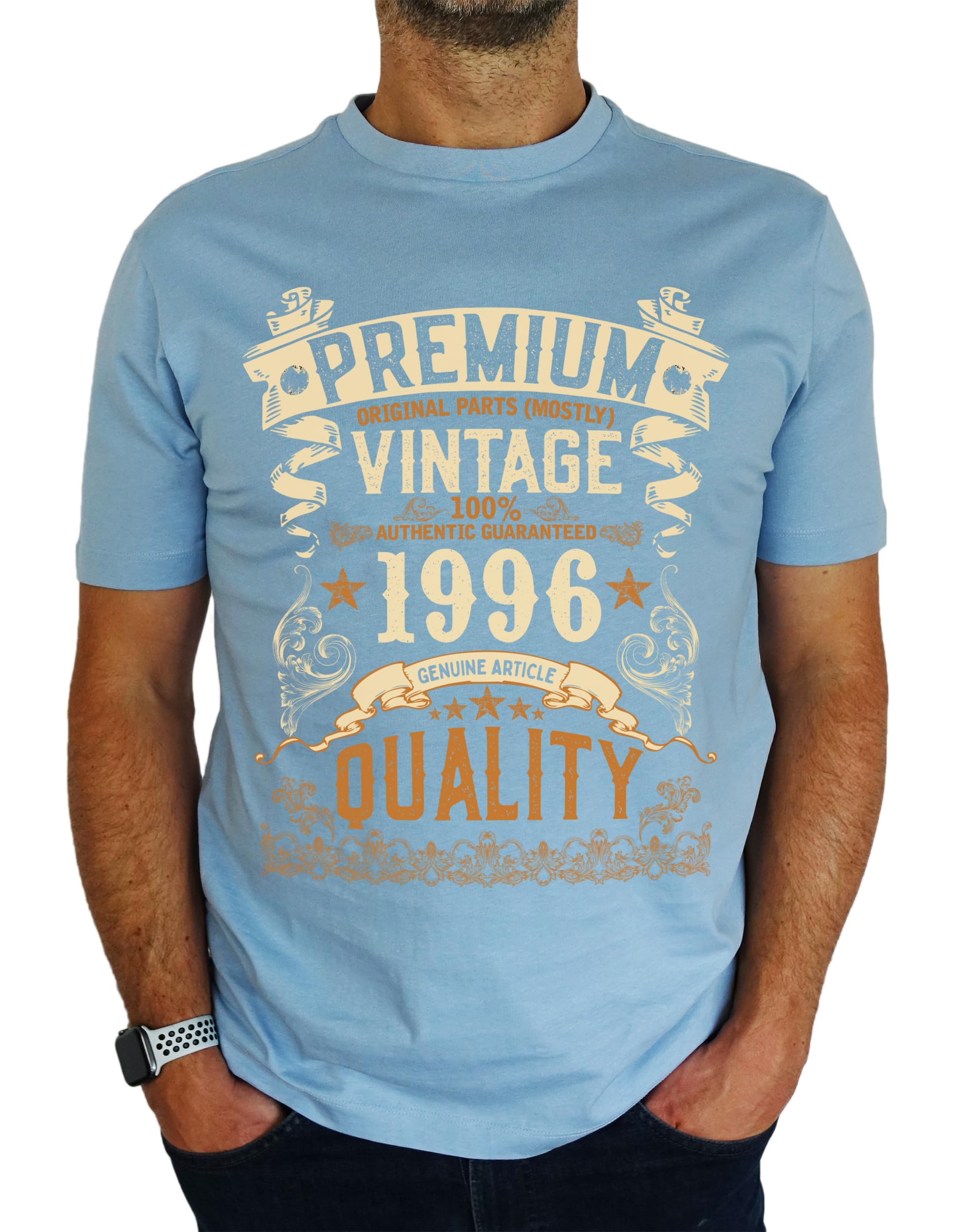 My Generation Gifts Men's Sky Blue 1996 Vintage - Premium Quality - 30Th Birthday Gift | Present T-Shirt M