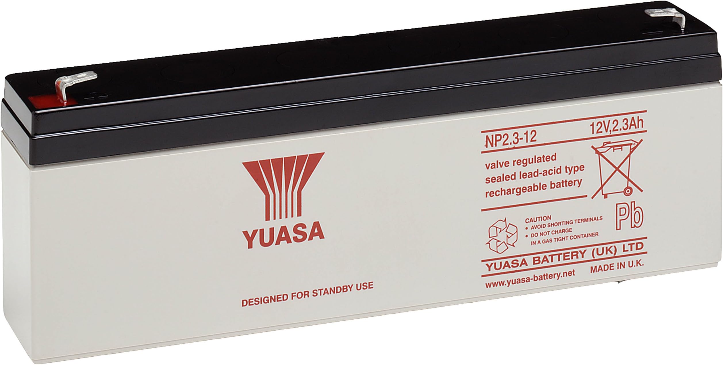 Yuasa NP2.3-12 Lead Acid Battery 12V (Faston 187-4.8mm)