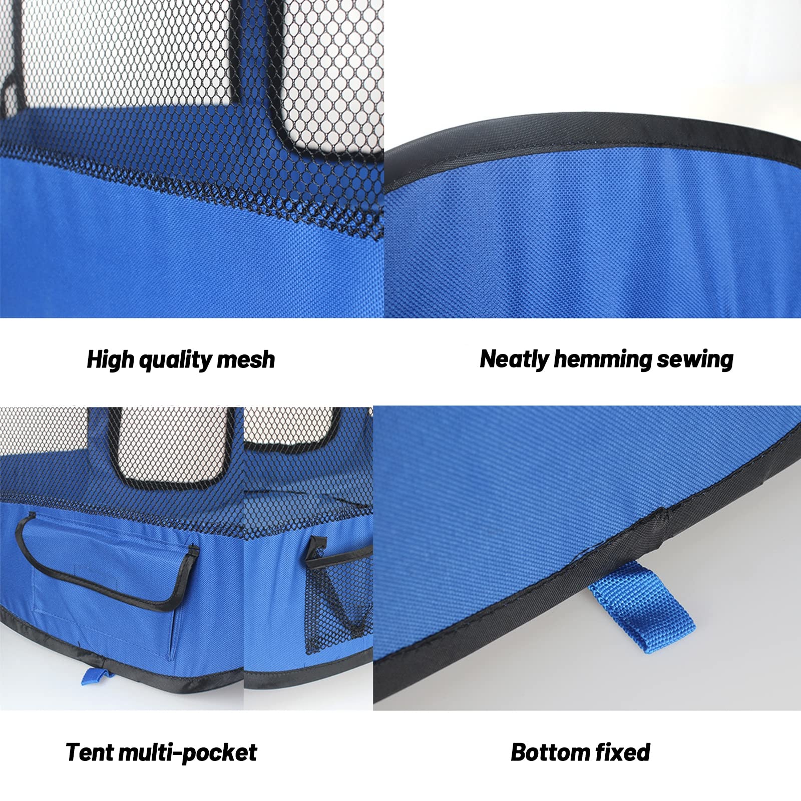 Tienda De Campaña Portátil Plegable Para Mascotas, Parque De Juegos Para Mascotas, Parque Para Perros,Parque De Juegos Octogonal Para Perro, Gato, Conejo Con Cuenco De Viaje Plegable,Negro