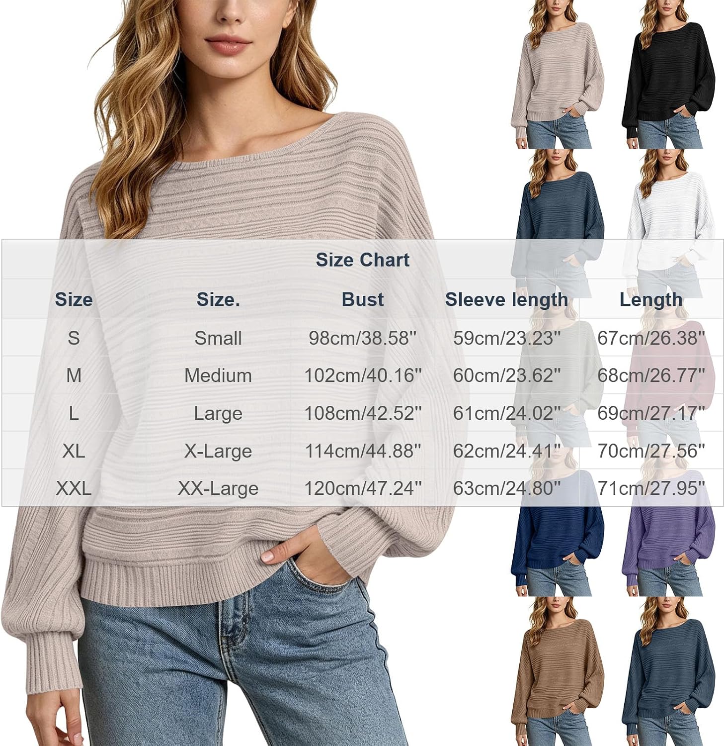 Lmdudan Womens Batwing Sleeve Knit Sweater Boat Neck Loose Fit Comfy Shirts Casual Lounge Fall Winter Layering Tops 2026