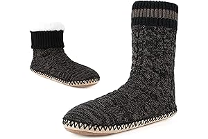 Comfy Warm Mens Slipper Socks with Non-Slip Soles