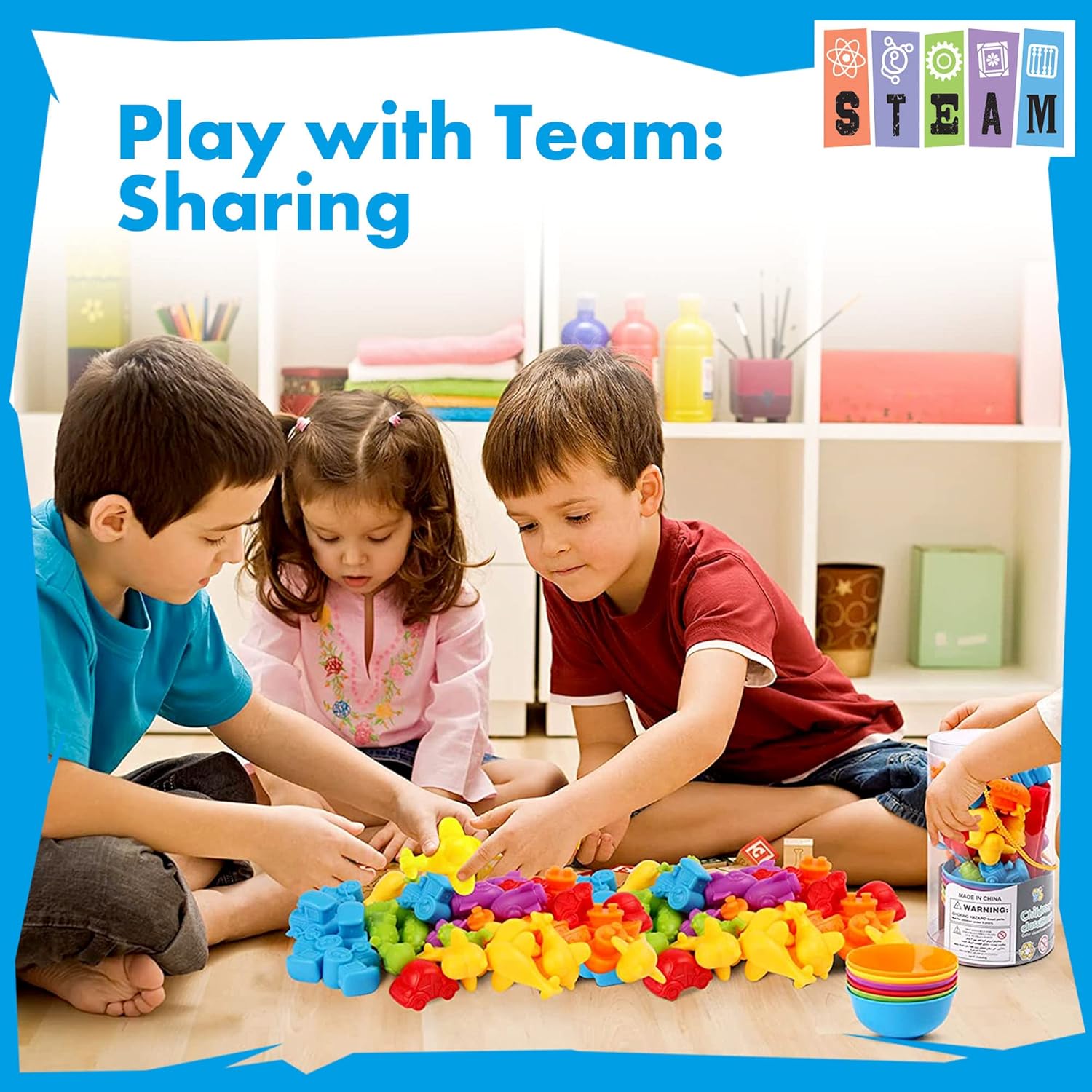 UNIQUE KIDS Counting Educational Learning Toy Set with Sorting Cups – Fun Color Classification and Math Training Game for Toddlers and Preschoolers Ages 3 and Up (Transport Vehicles) - Image 6