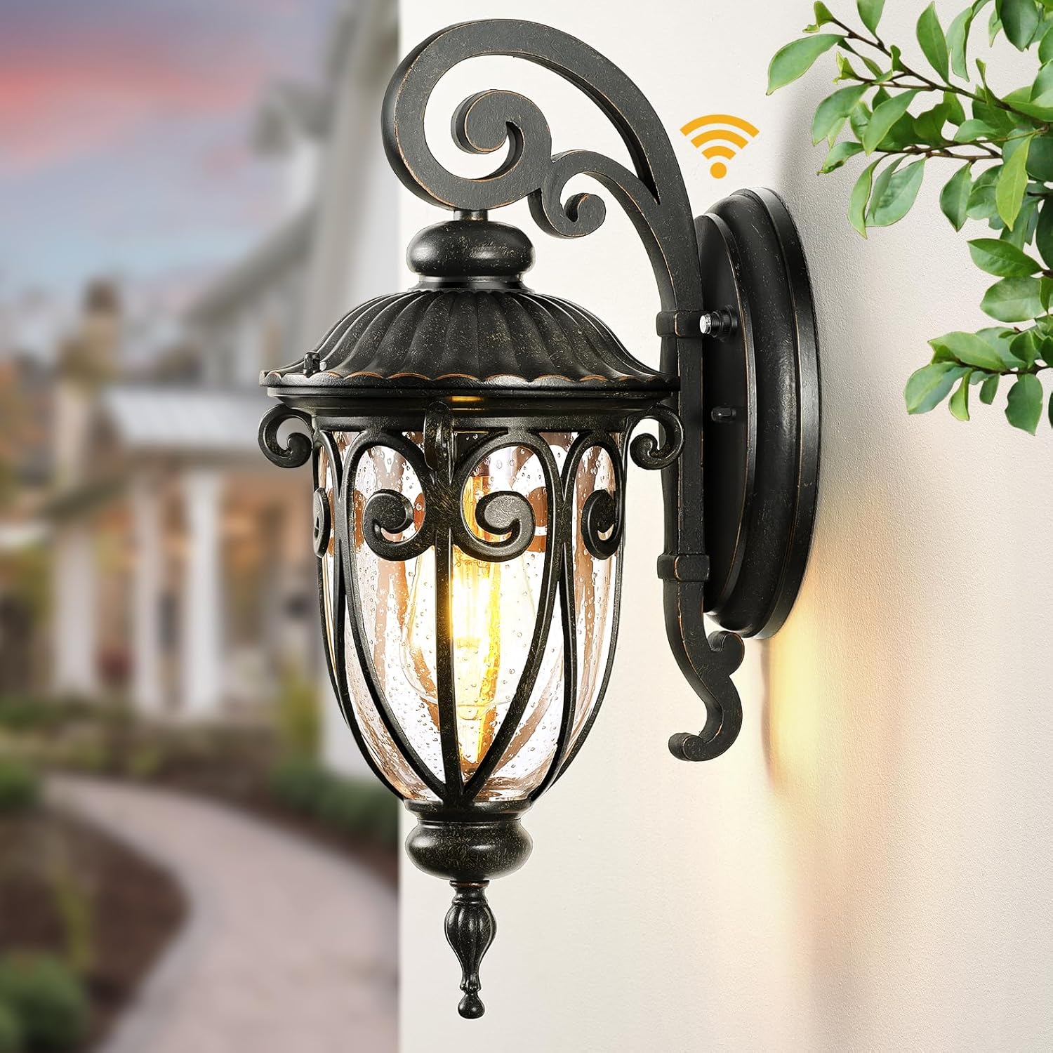 VIANIS Dusk to Dawn Porch Lights Outdoor, Outdoor Wall Lights Oil Rubbed Bronze, Waterproof Outside Lights for House, Outdoor Lights for House, Entryway, Porch, Garage, Anti-Rust, Vintage Style