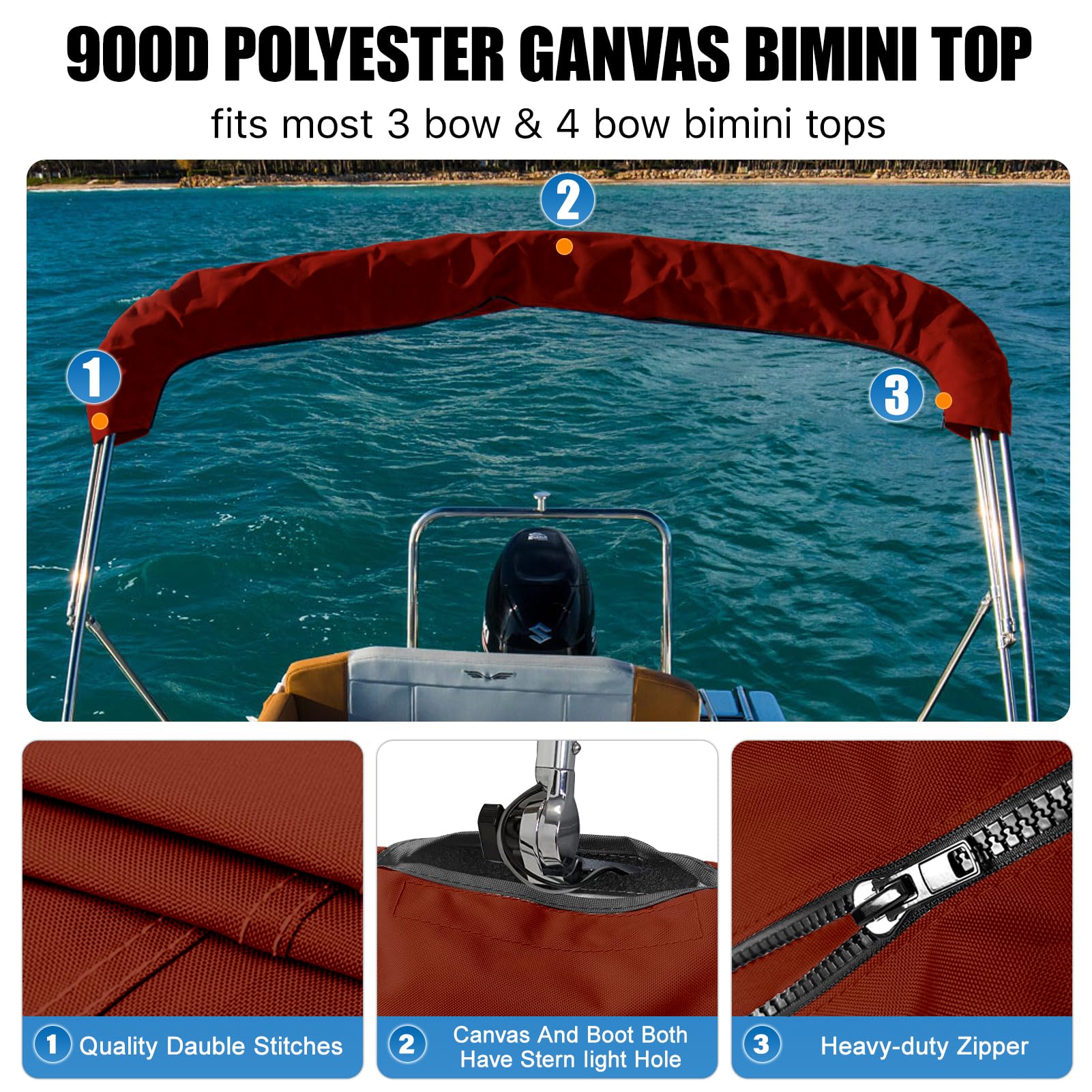 Bimini Boot With Light Hole Caminor Bimini Top Storage Boot Cover