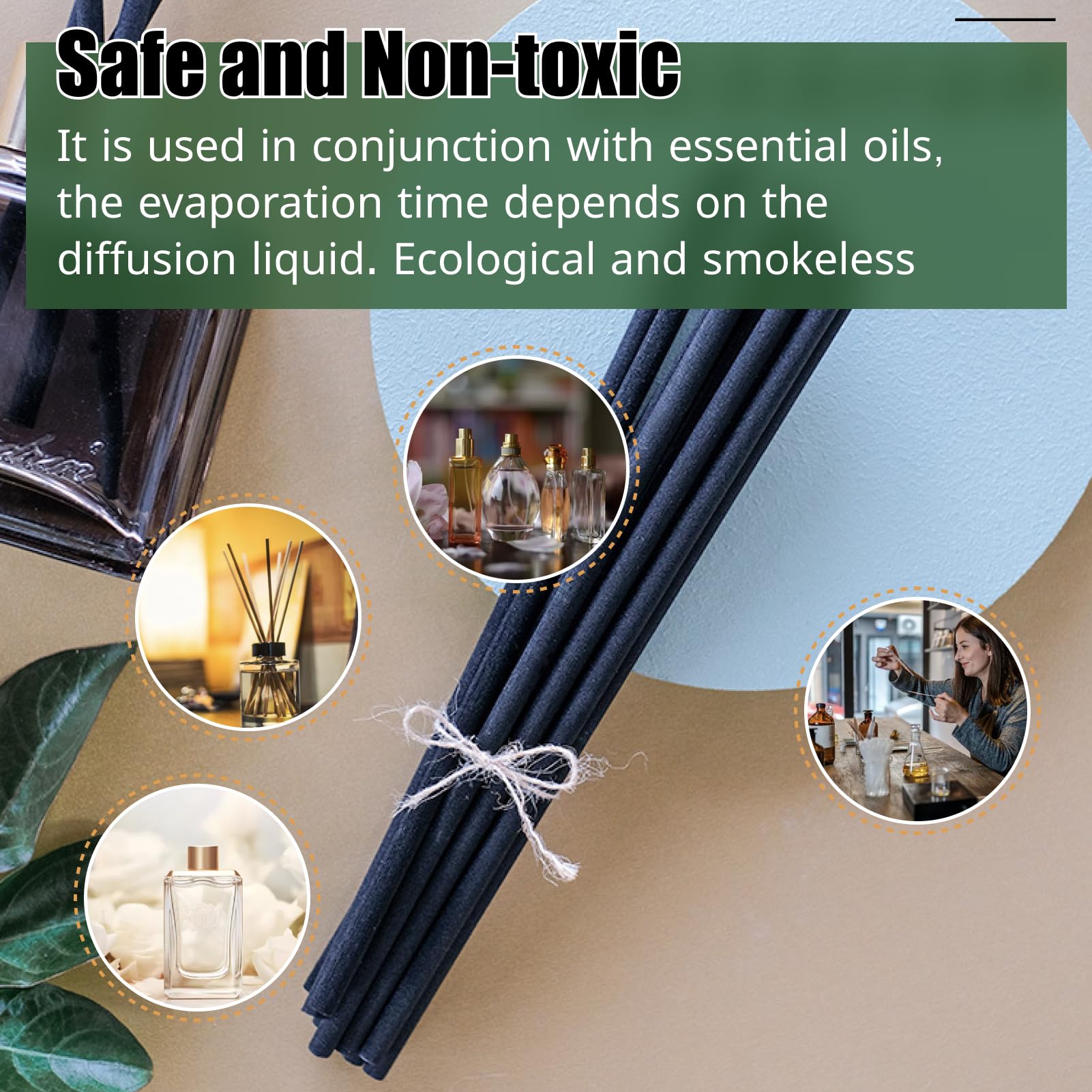 Batonnets Diffuseur Parfum Diffuseur Batonnets Noir 160Pcs Baguette Pour Parfum Diffuseur Pour