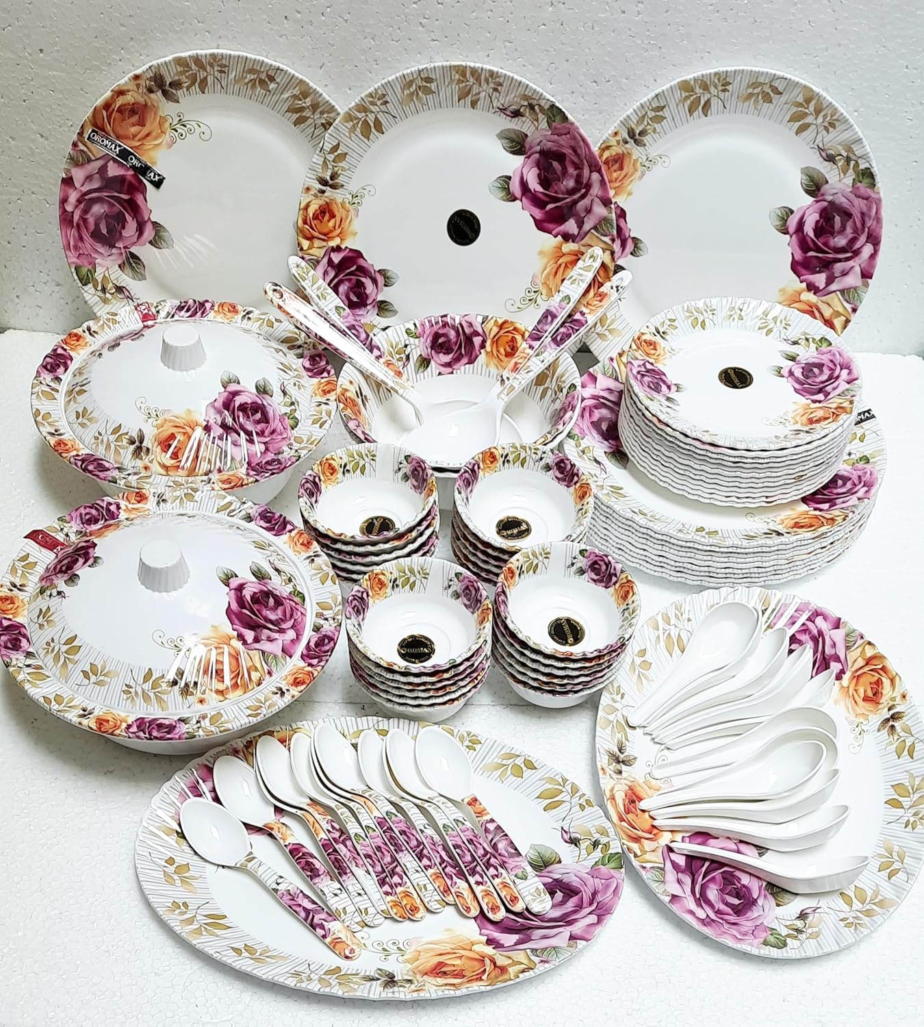 OROMAX Zikra Melamine Dinner | Set of 84pcs. : Amazon.in: Home