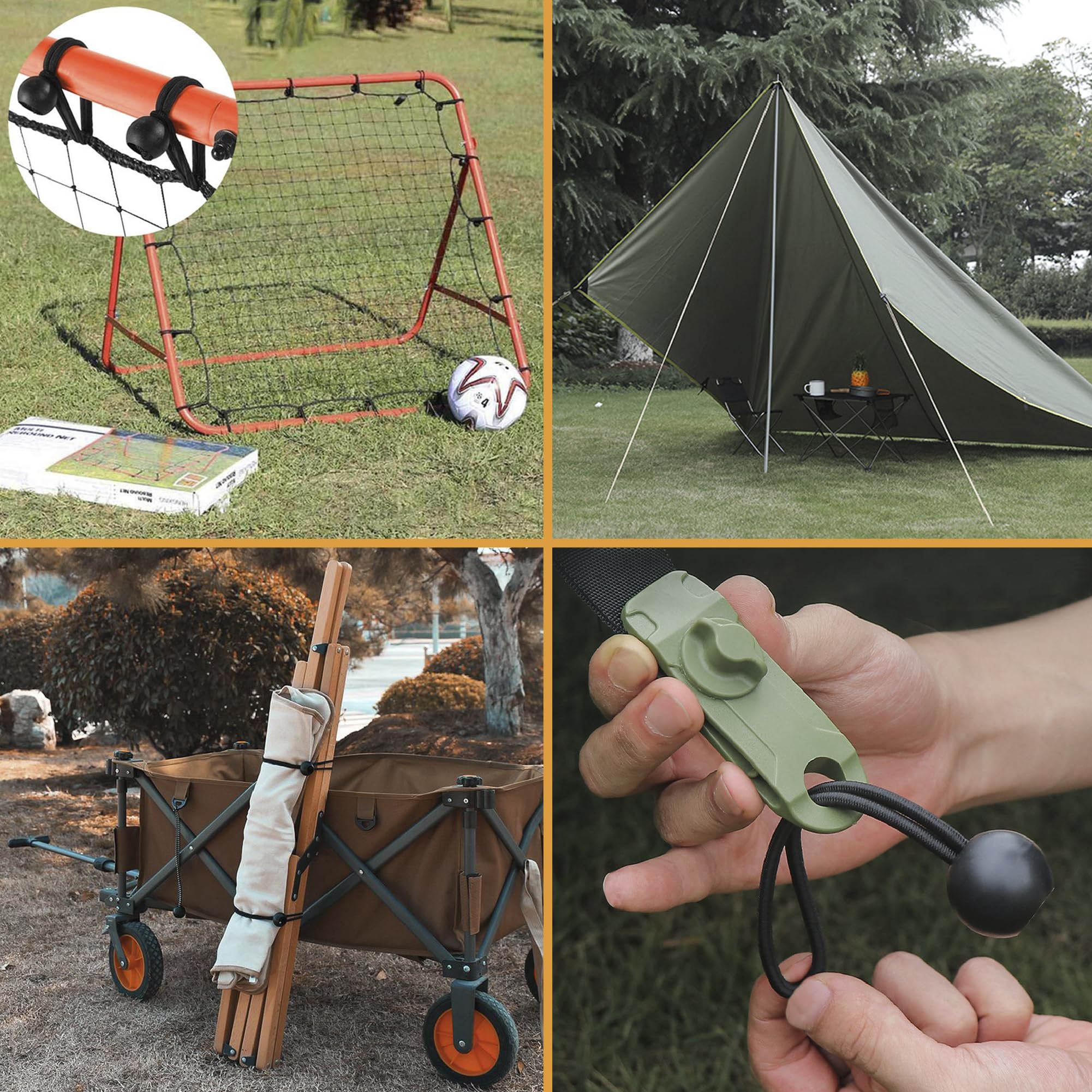 Cuerdas elásticas con ganchos, correas elásticas resistentes para exteriores, paquete de 28 cuerdas elásticas de goma extra fuertes para equipaje, camping, lonas, portabicicletas, tienda de
